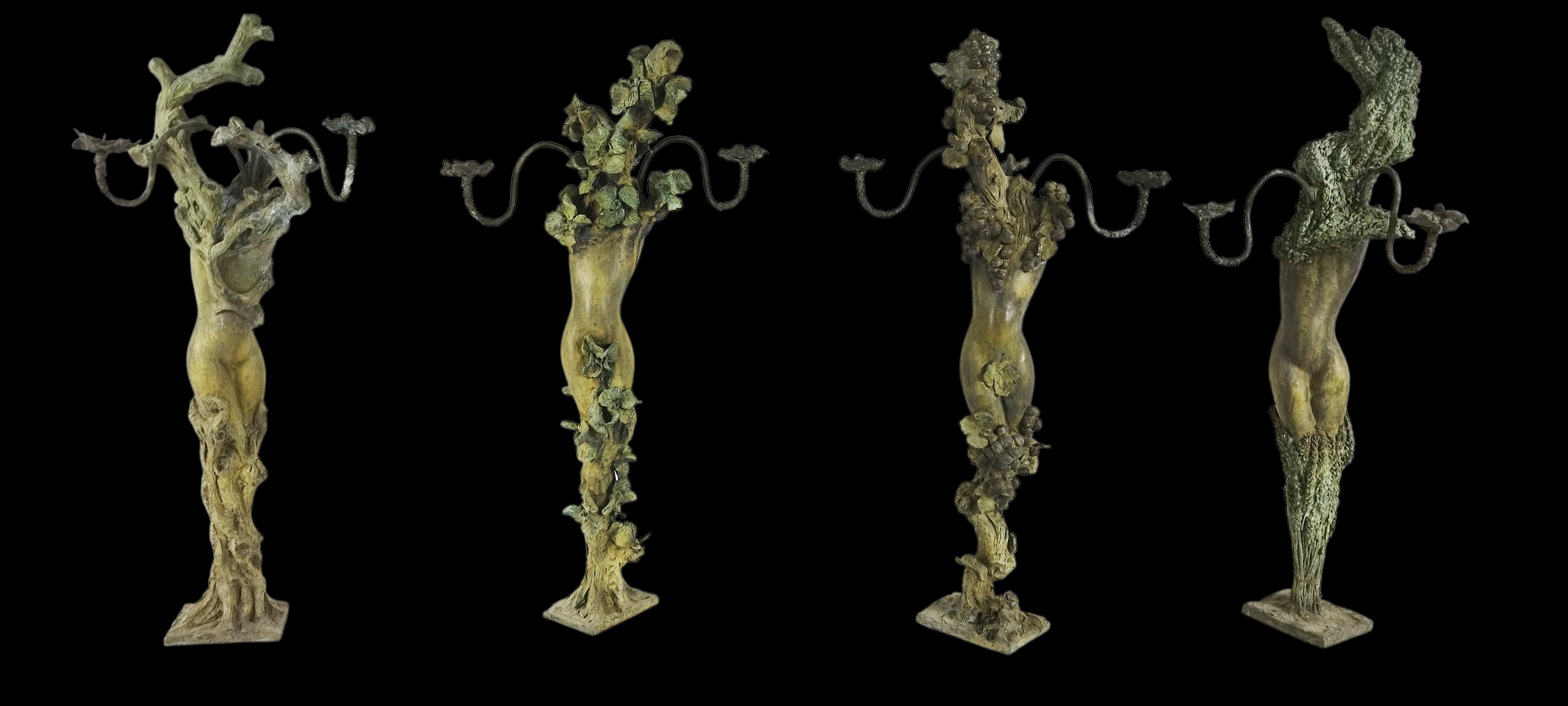 French Four seasons woman in bronze (4 models) by Patrick LAROCHE Sculptor Designer  For Sale