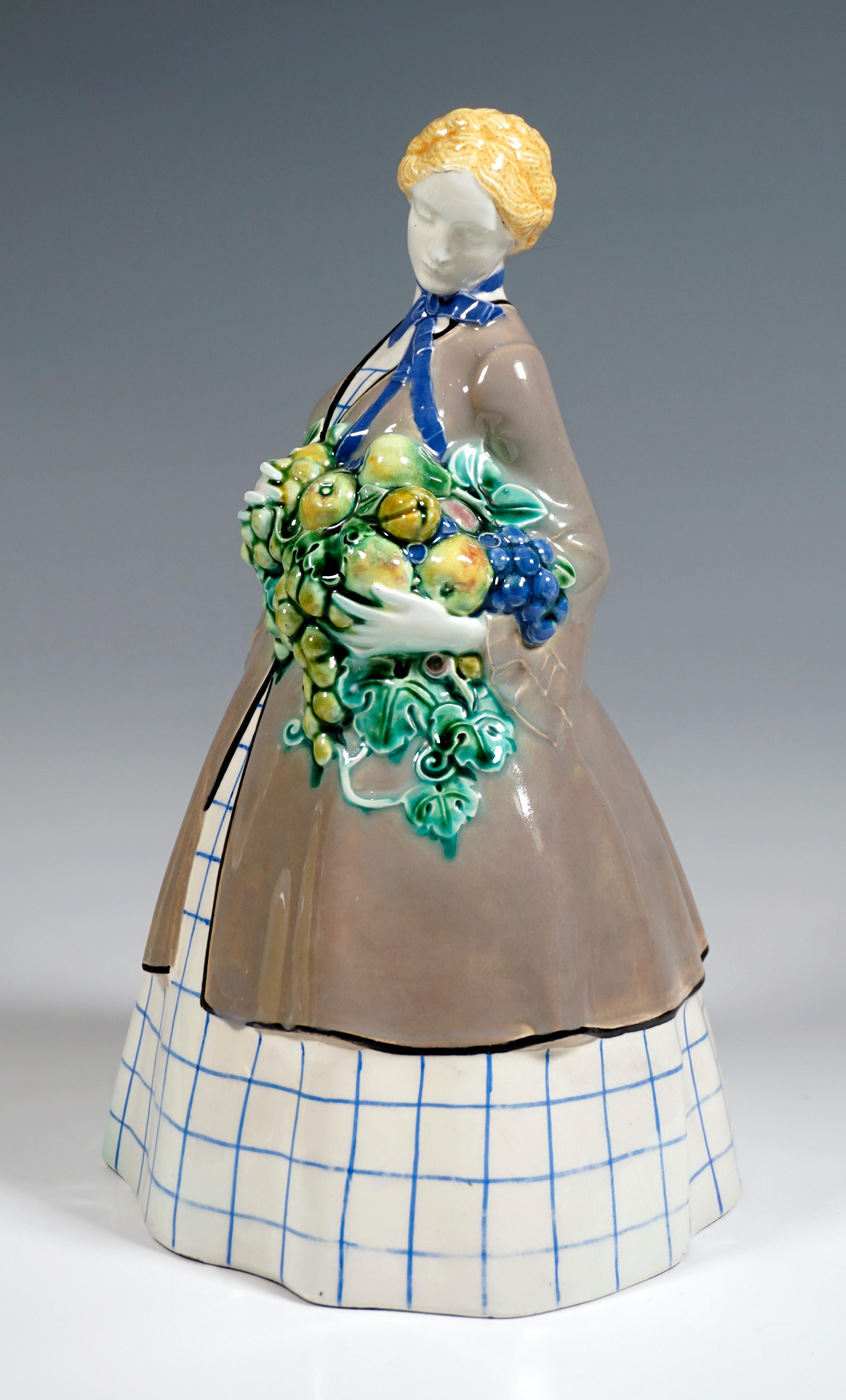 Four Seasonal Crinoline Figurines by Michael Powolny, Viennese Ceramics, c. 1910 2