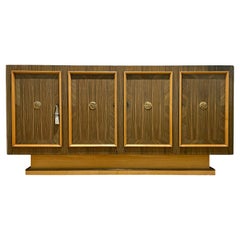 Vintage "Four Seasons" Art Deco Sideboard/Buffet with Gilded Bronze Mounts, 1940s France