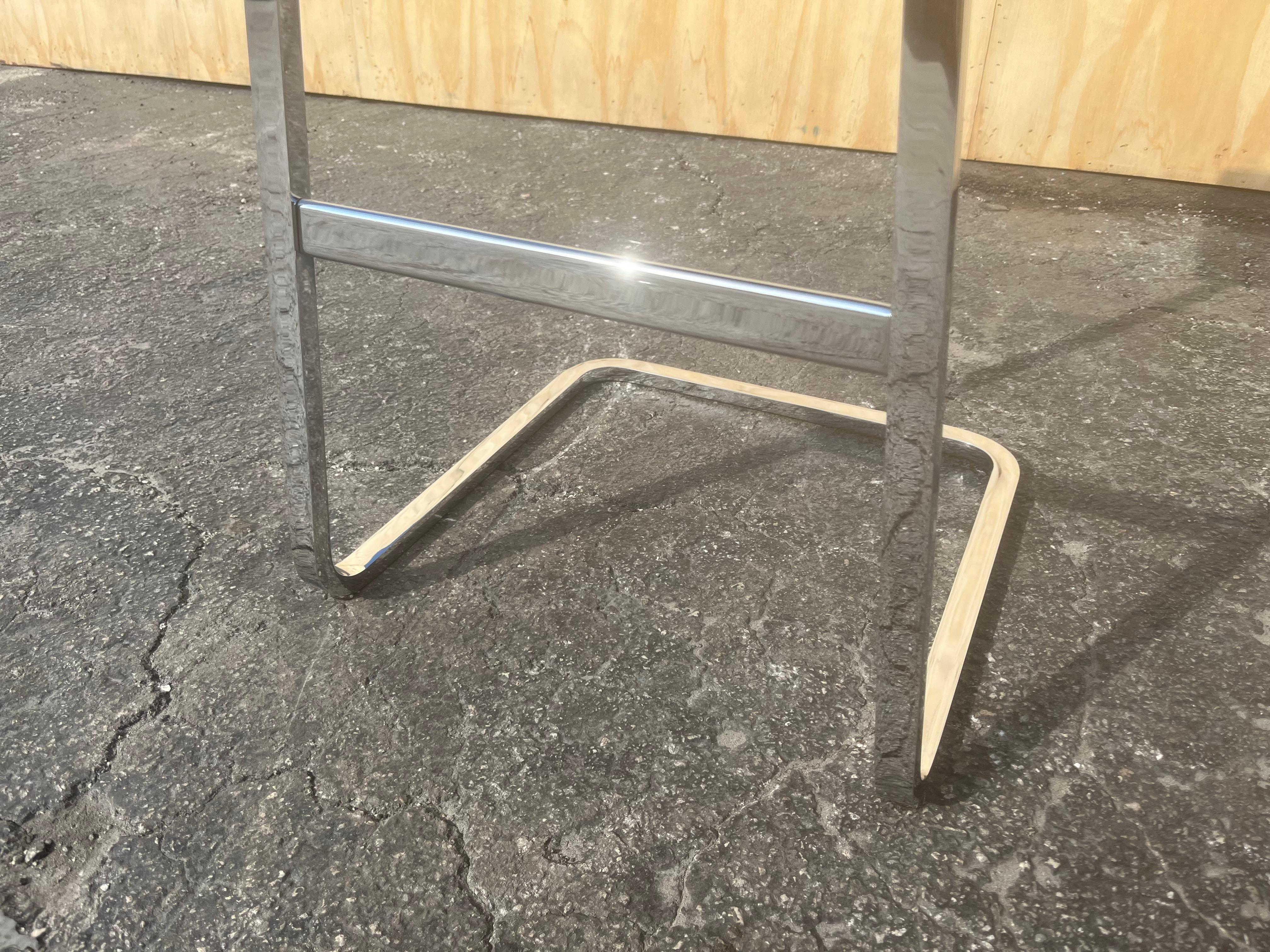 Contemporary Four Seasons Bar Stool by Mies Van Der Rohe for Knoll in Leather and Chrome For Sale