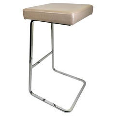 Four Seasons Bar Stool by Mies Van Der Rohe for Knoll in Coffee Leather