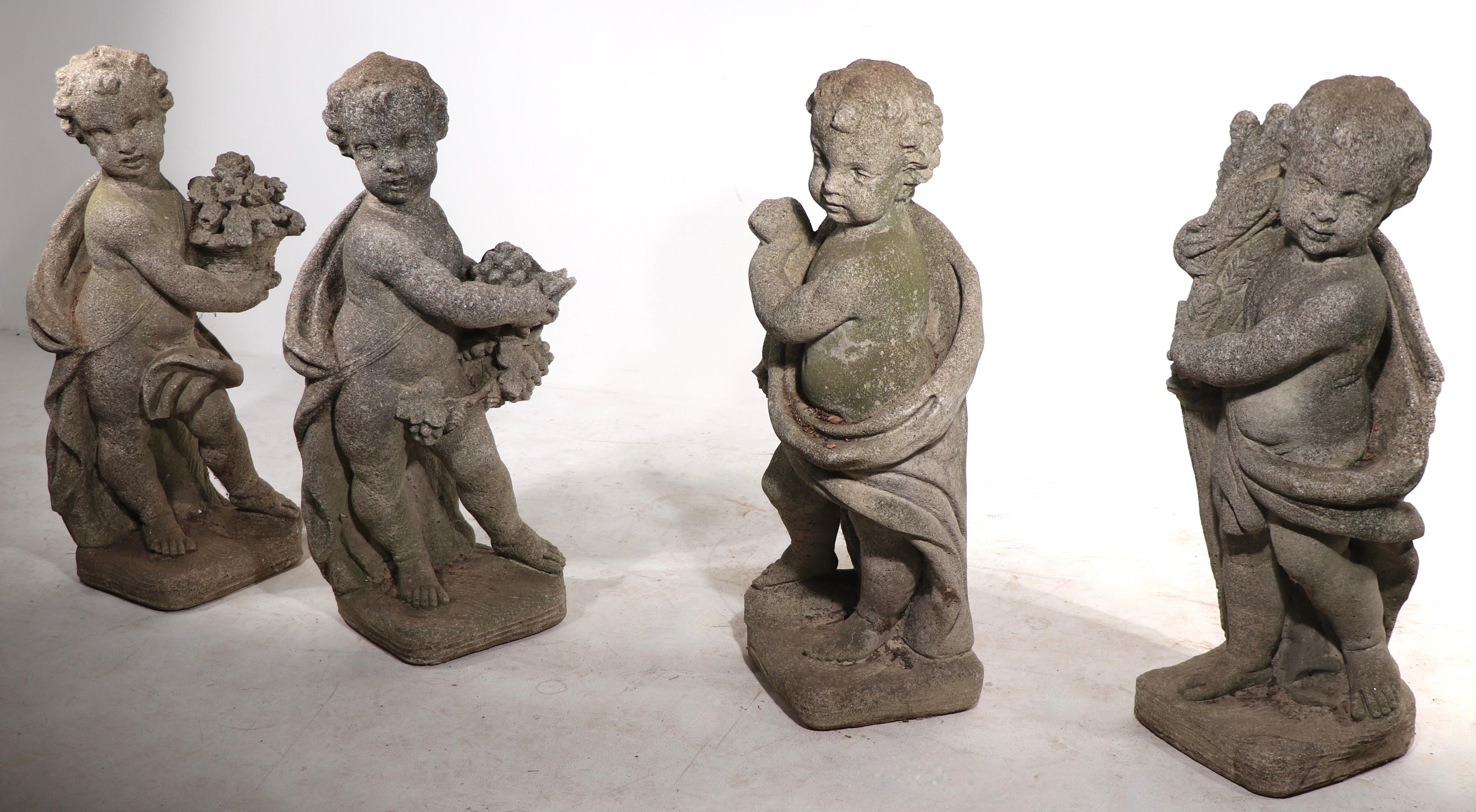 Four Seasons Cast Stone Garden Statues 5