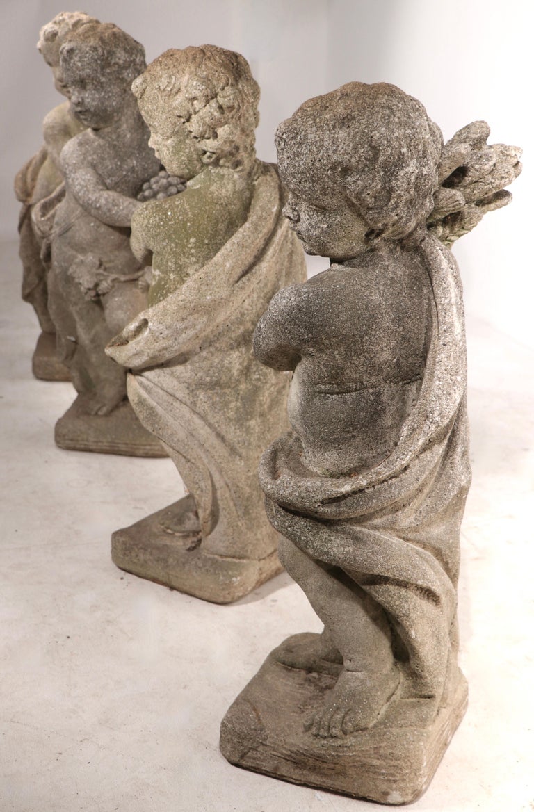 Four Seasons Cast Stone Garden Statues For Sale at 1stDibs four