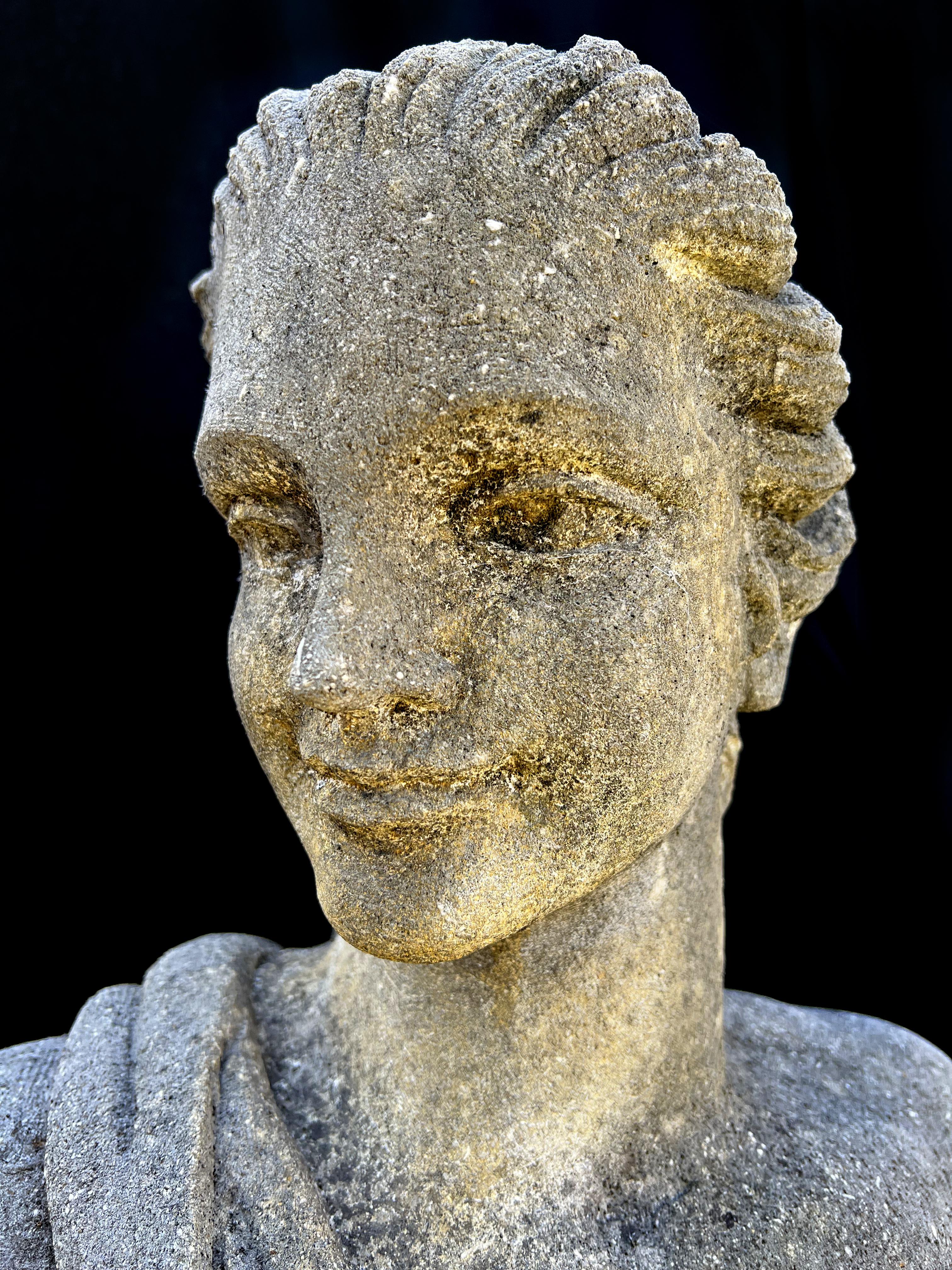 Four Seasons Garden Sculptures in Vicenza Stone, Late 20th Century 10