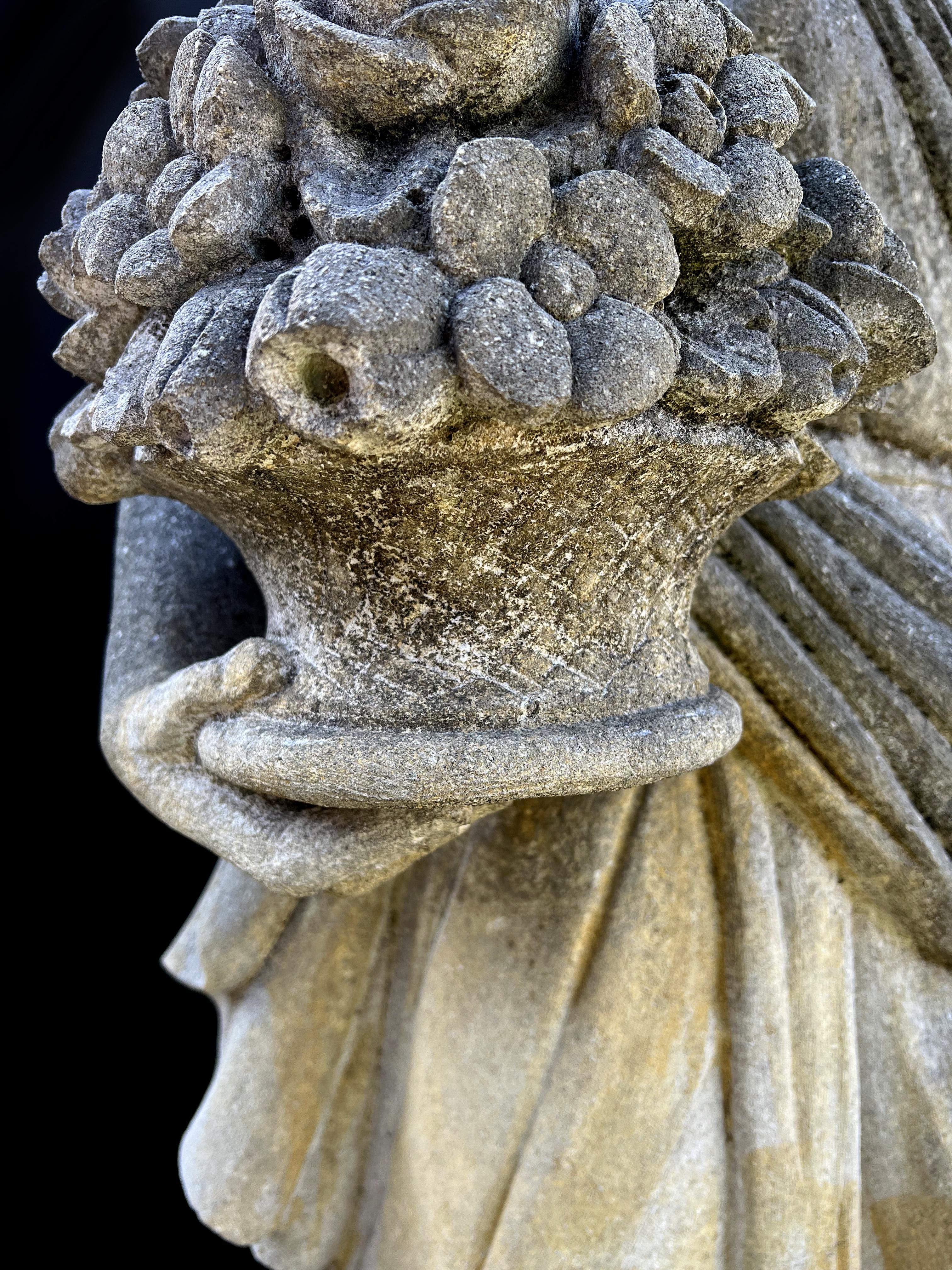 Four Seasons Garden Sculptures in Vicenza Stone, Late 20th Century 11