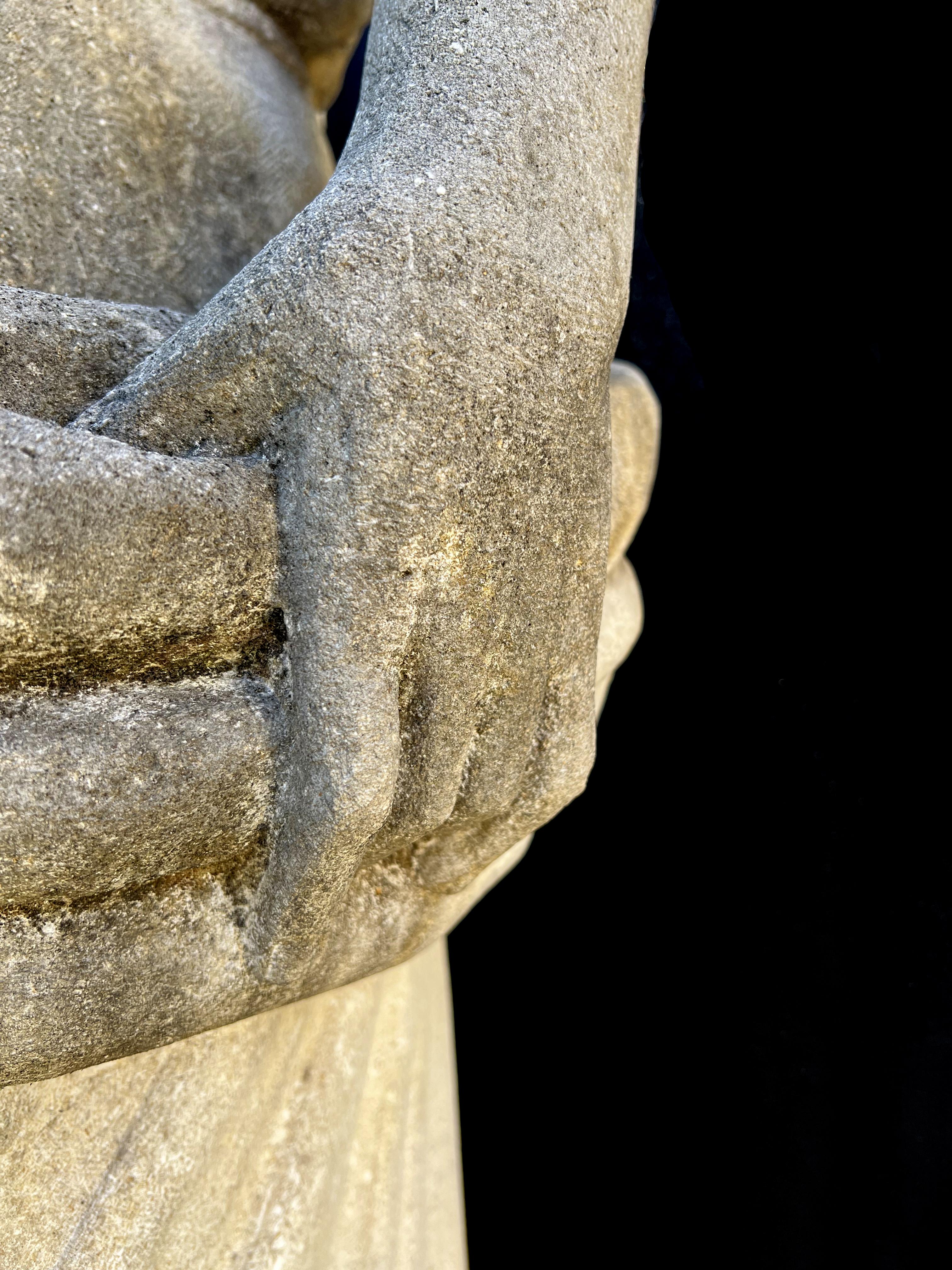 Four Seasons Garden Sculptures in Vicenza Stone, Late 20th Century 13