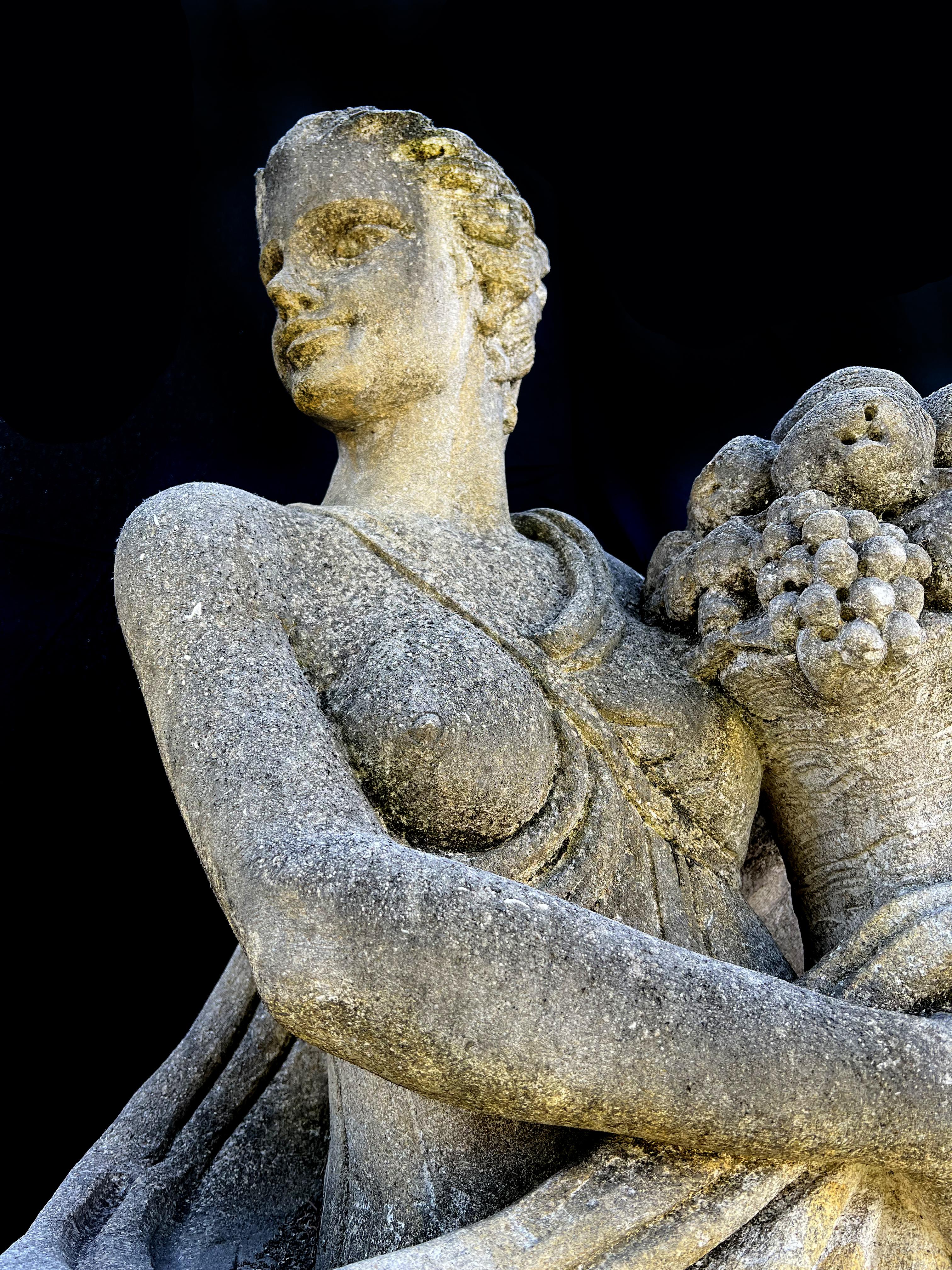Four Seasons Garden Sculptures in Vicenza Stone, Late 20th Century 1