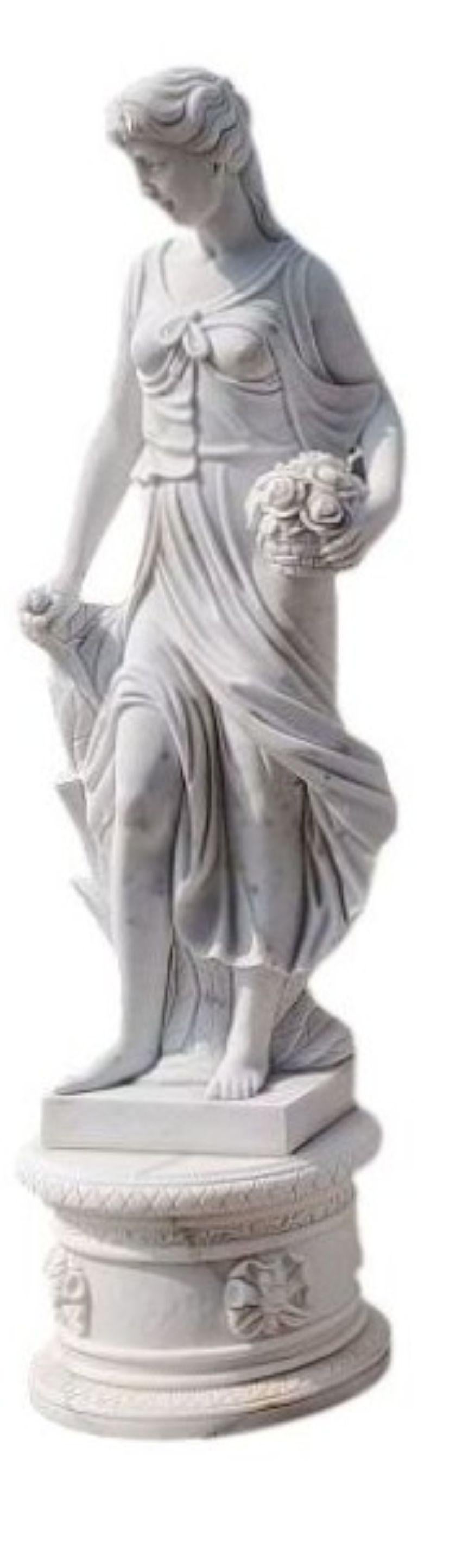 Classical Roman Four Seasons Italian Carrara Marble Statues For Sale