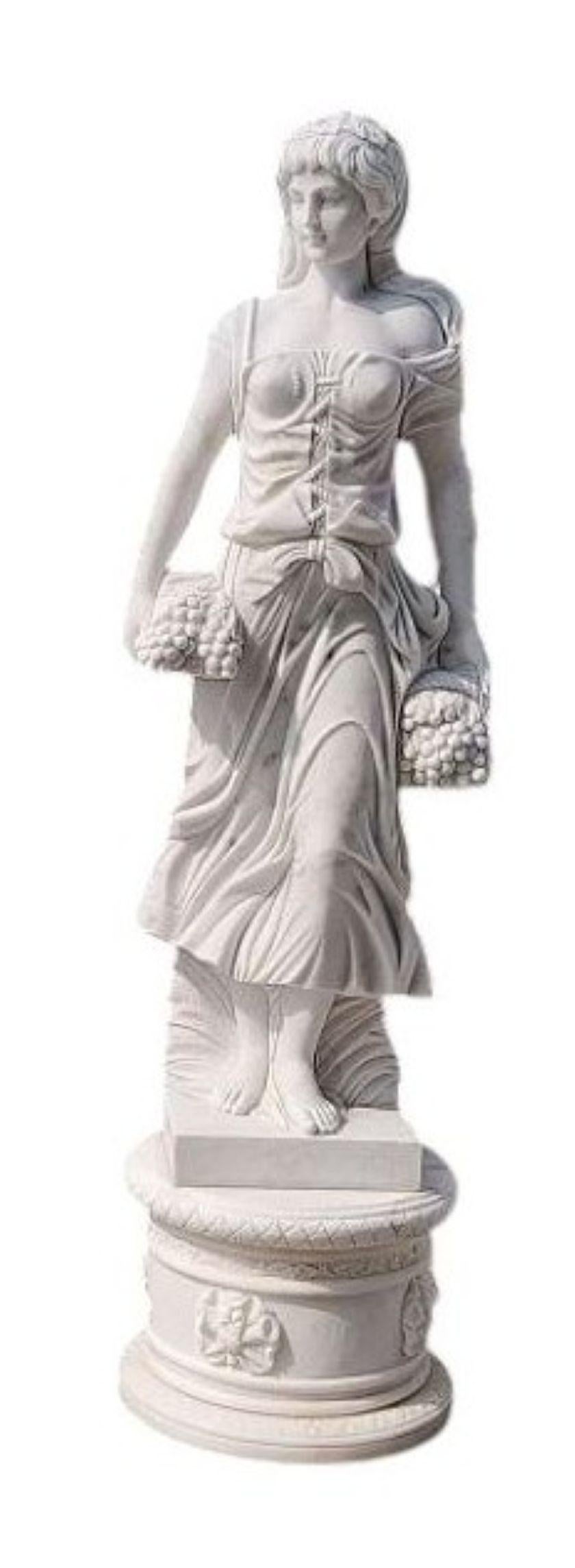 Late 20th Century Four Seasons Italian Carrara Marble Statues For Sale