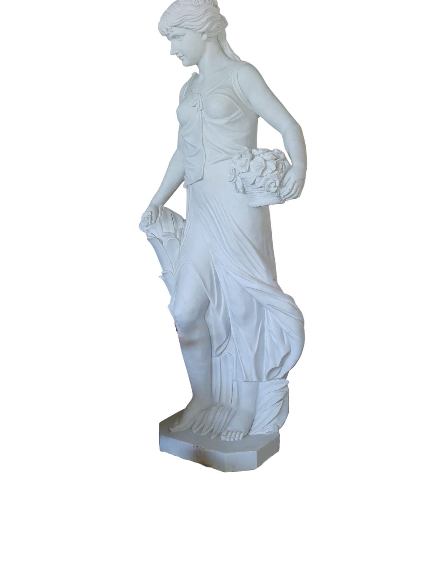 Four Seasons Italian Carrara Marble Statues For Sale 2