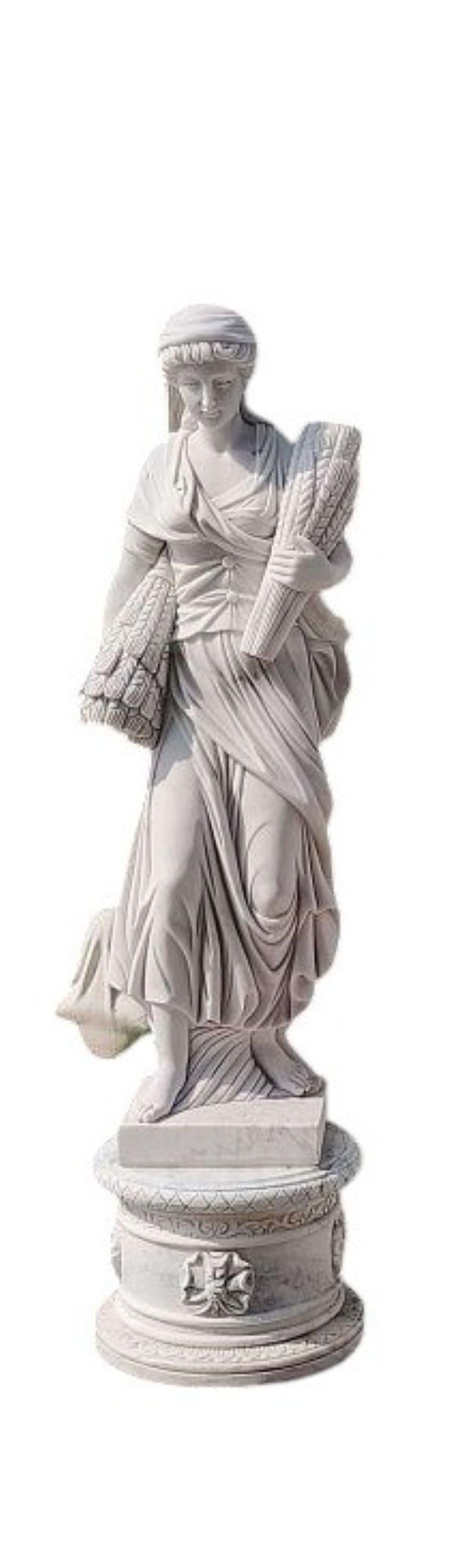 Four Seasons Italian Carrara Marble Statues For Sale 3