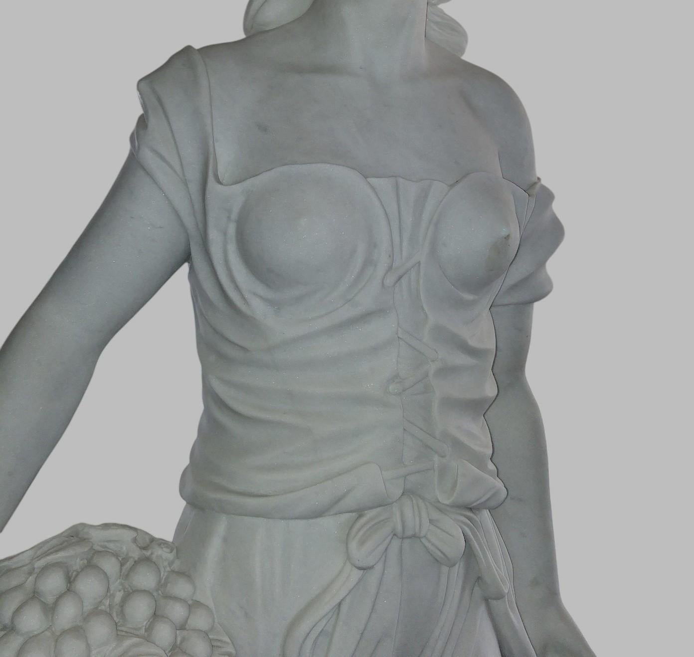 Four Seasons Italian Carrara Marble Statues For Sale 3