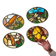 Four Seasons Leaded Glass Window Hangings