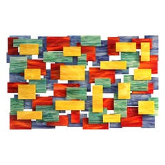 "Four Seasons" Original Glass and Metal Wall Sculpture