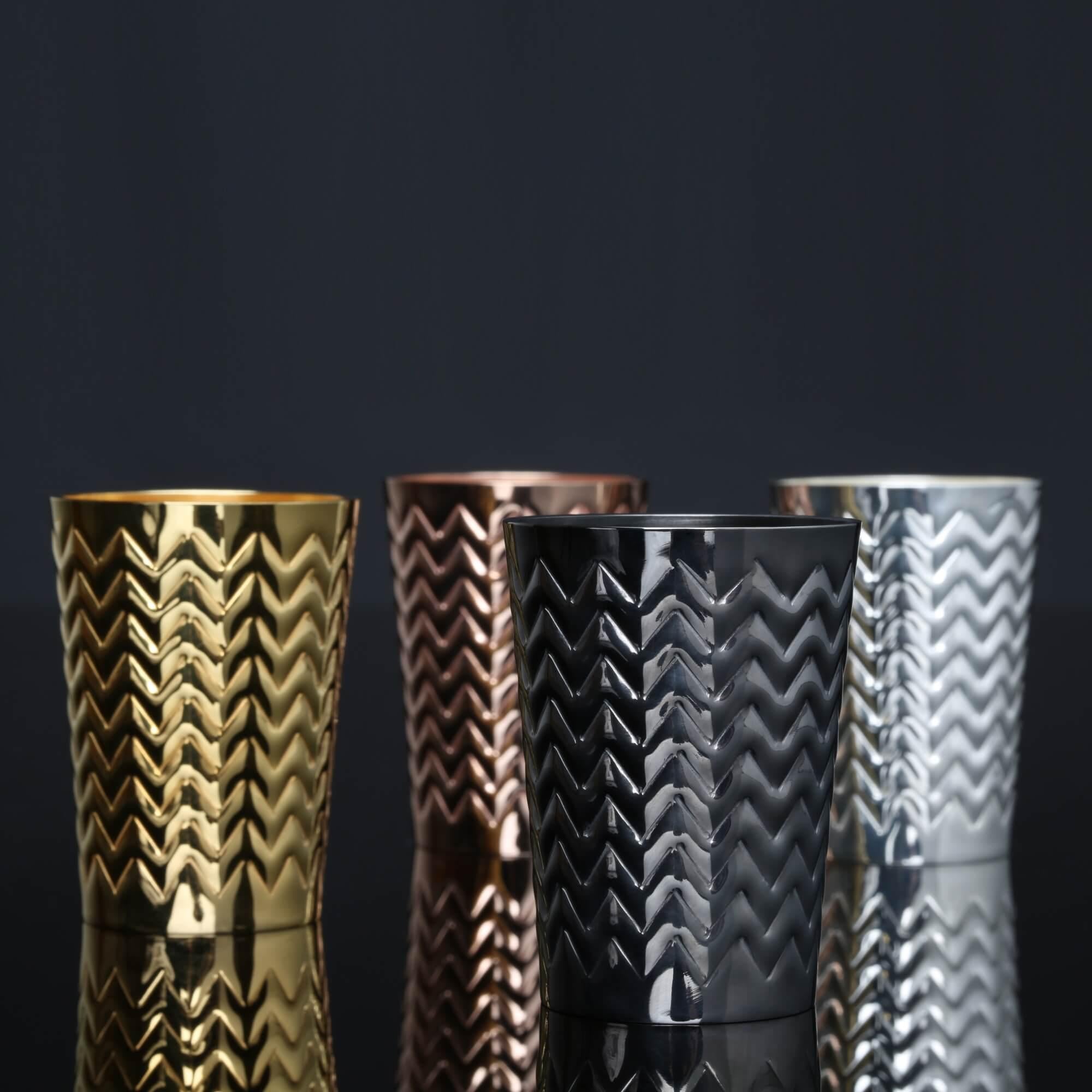Crafted from sterling silver with yellow gold, rose gold and rhodium gilding, Rebecca de Quin’s four seasons shot cups are a magnificent display of her gifted craftsmanship and quality materials. Highlighting the value and uniqueness of silver, her