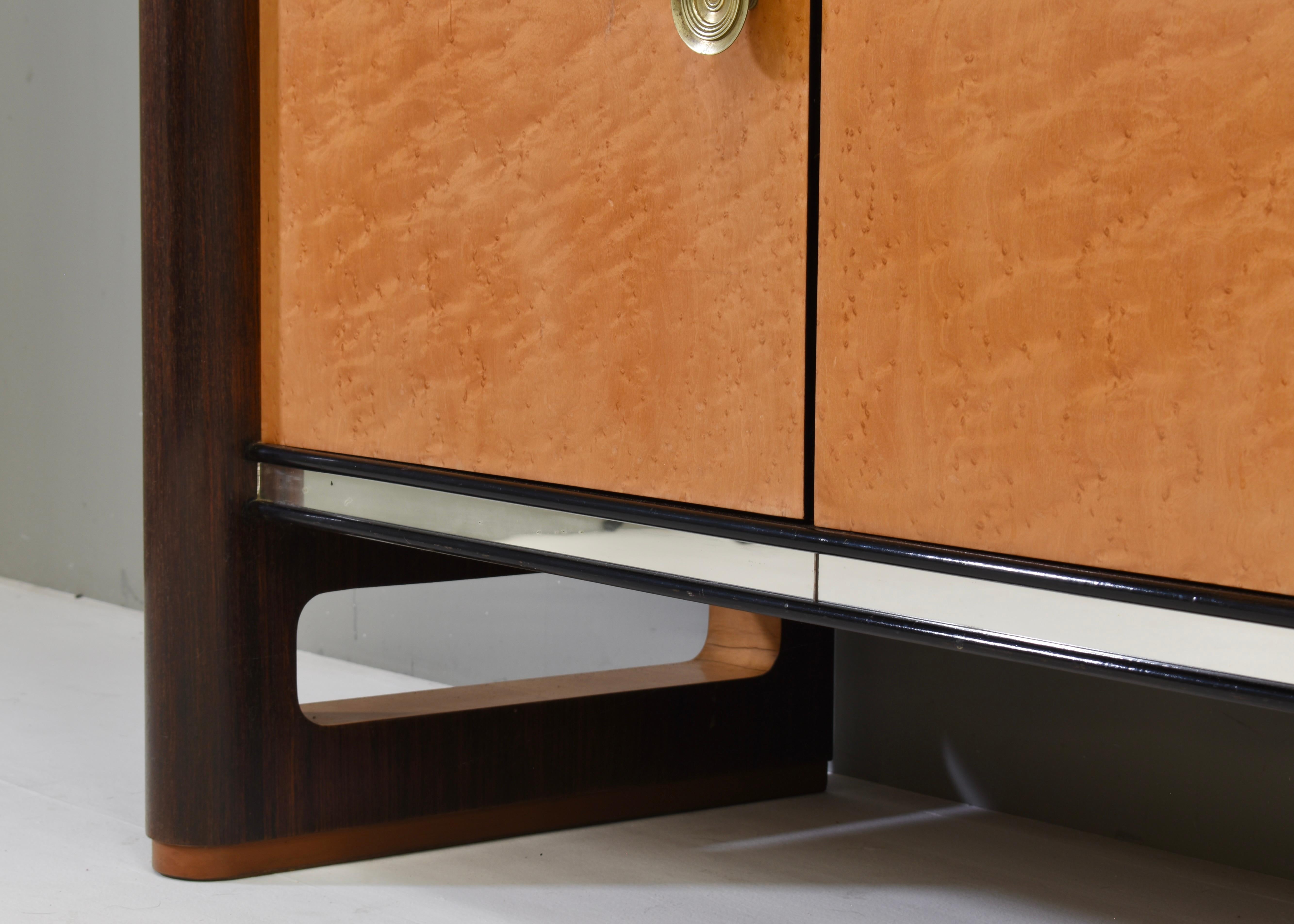 'Four Seasons' sideboard with illuminated mirror in the style of Borsani - 1930s For Sale 9