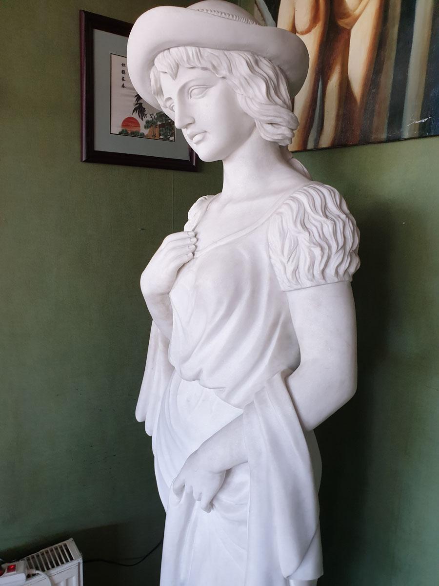 Four Seasons, White Marble Statues Suite 2.5 Meter High Set of Four For Sale 12