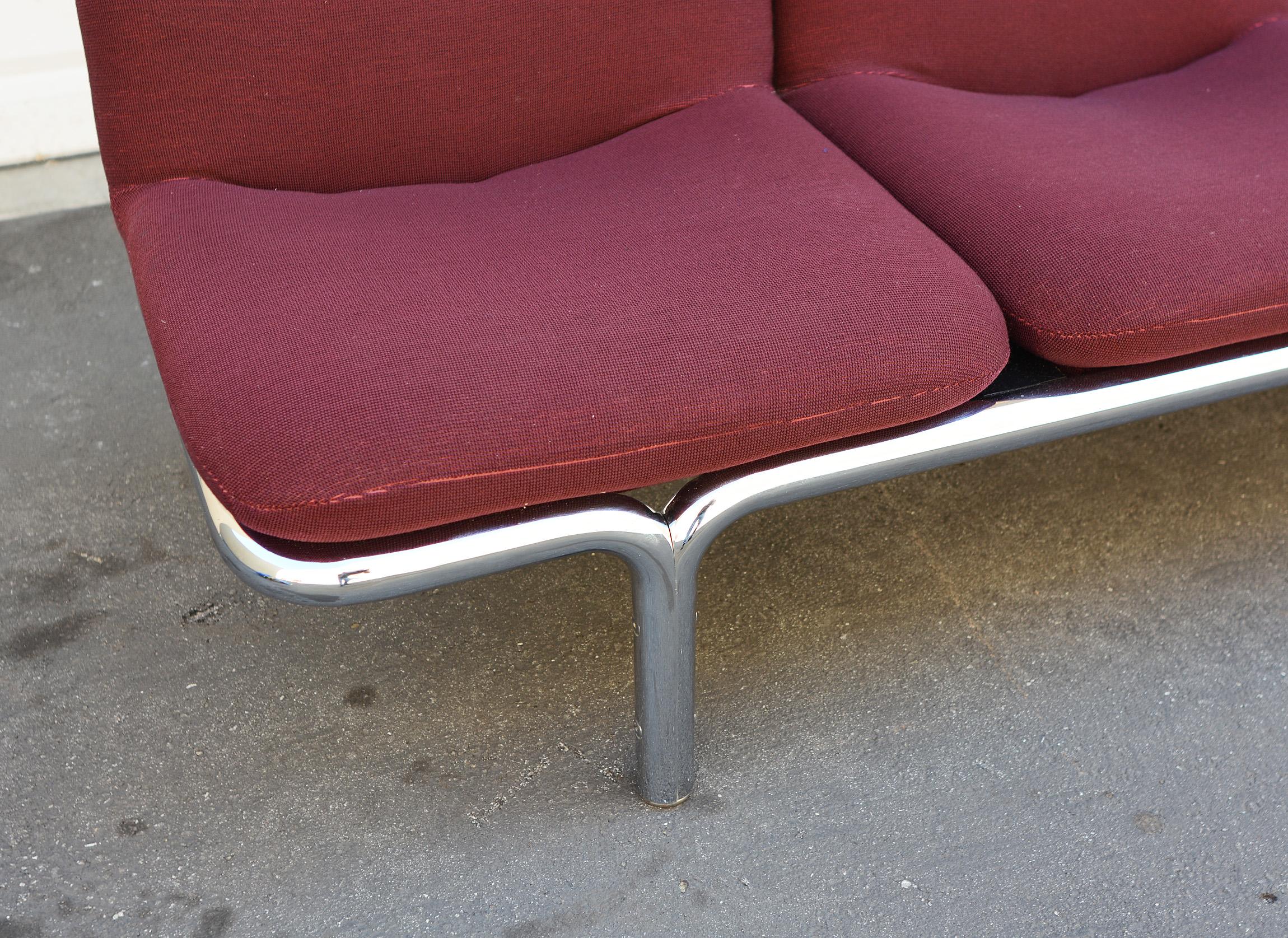 Four-Seat Chrome Tubular Sofa by Brian Kane for Metropolitan 1
