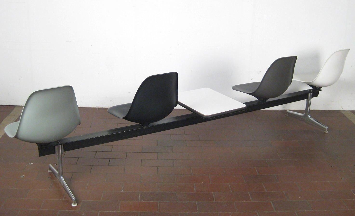 Molded Four-Seat Shell Tandem by Charles & Ray Eames for Herman Miller Vitra