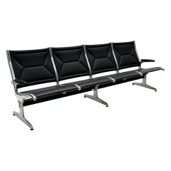 Used Four Seat Tandem Unit by Charles & Ray Eames for Herman Miller, No Middle Arms