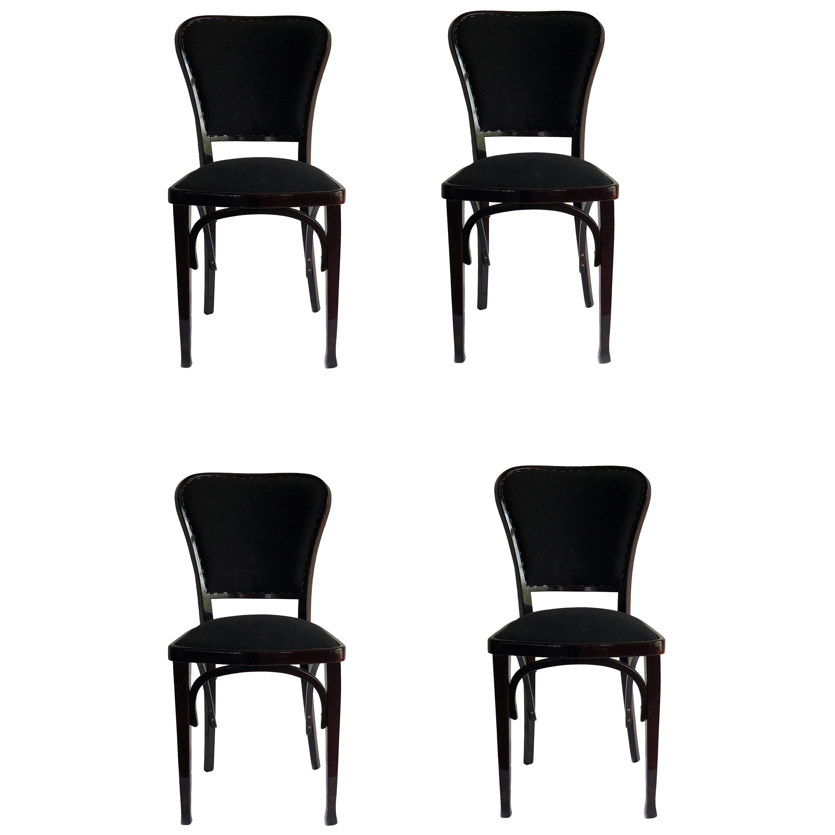 Four Secessionist Chairs by Gustav Siegel for J. J. Kohn Model 717 Austria, 1901 For Sale