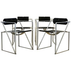 Four 'Seconda 602' Armchairs Designed by Architect Mario Botta for Alias, Italy