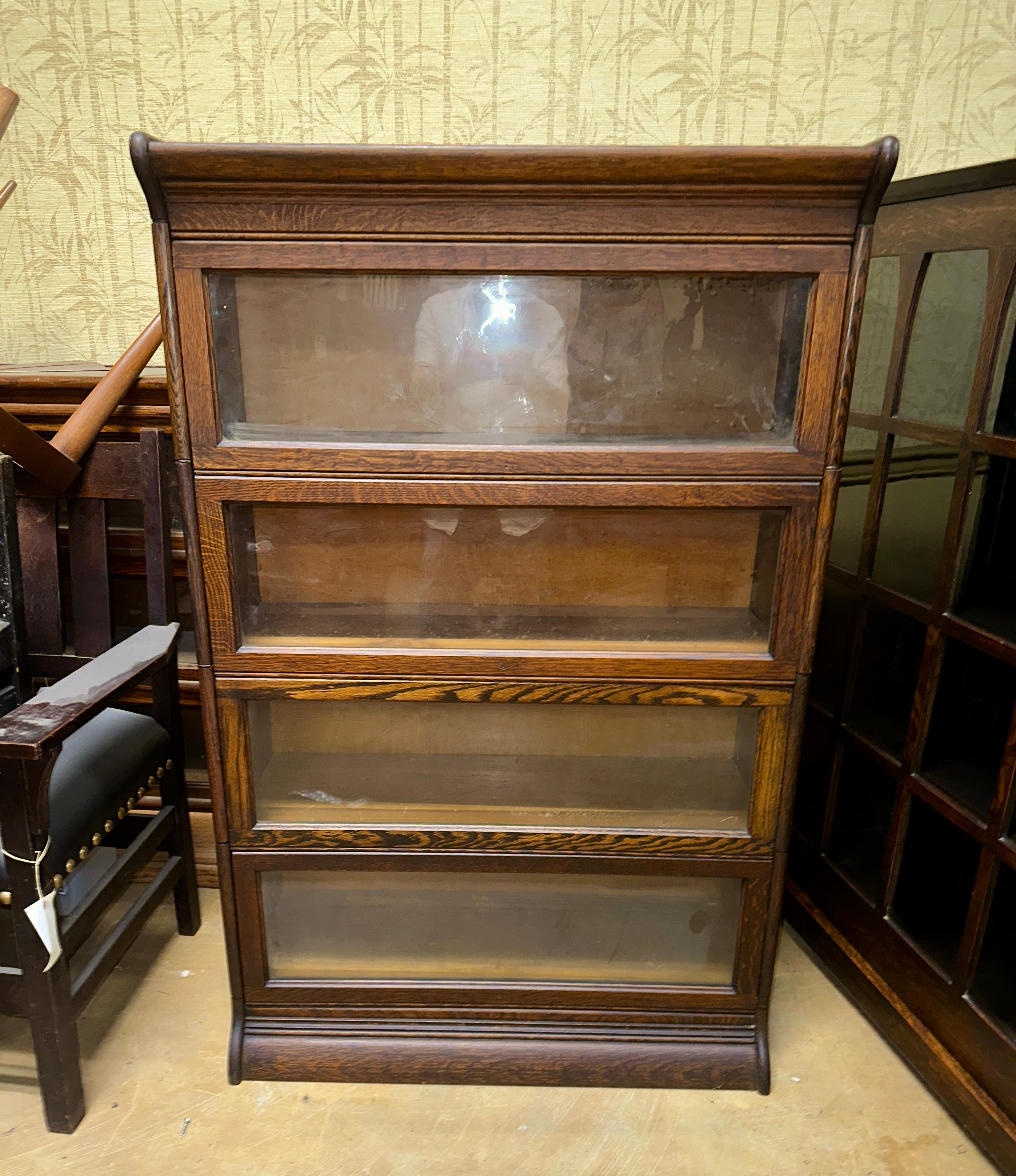 American Four Section Barrister Bookcase SIGNED by 