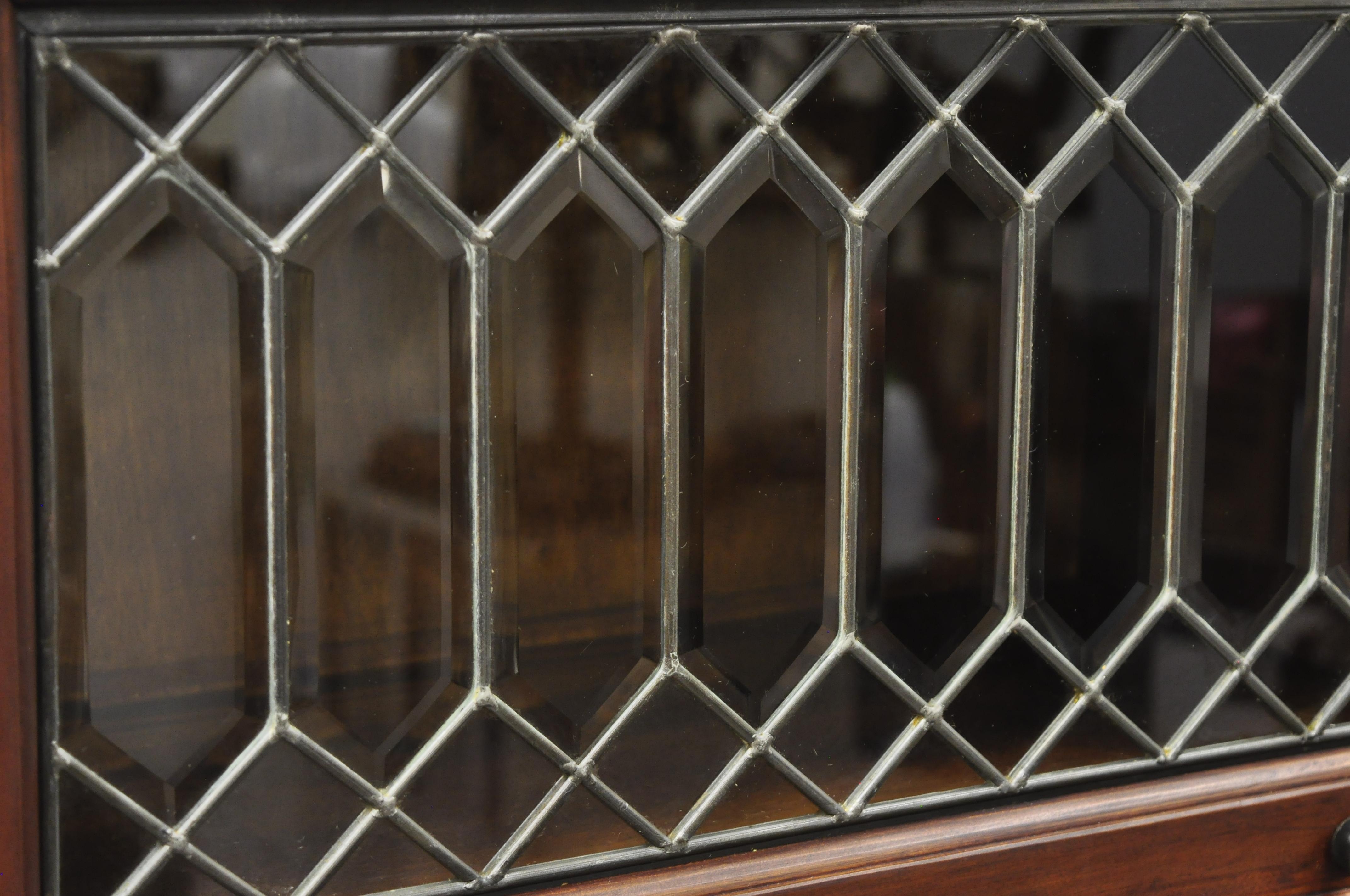 20th Century Four-Section Mahogany Narrow Barrister Lawyers Stacking Bookcase