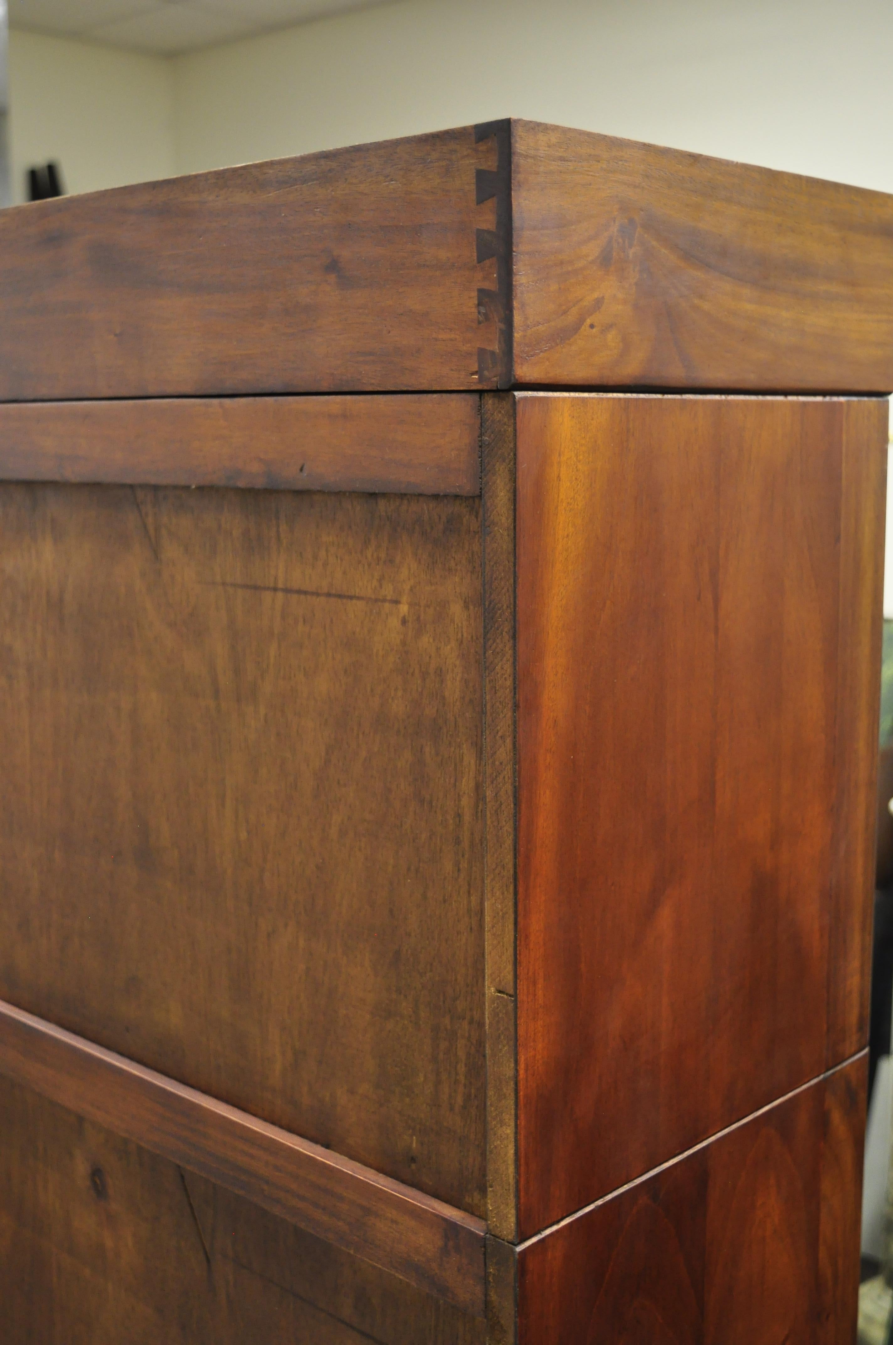 Four-Section Mahogany Narrow Barrister Lawyers Stacking Bookcase 2