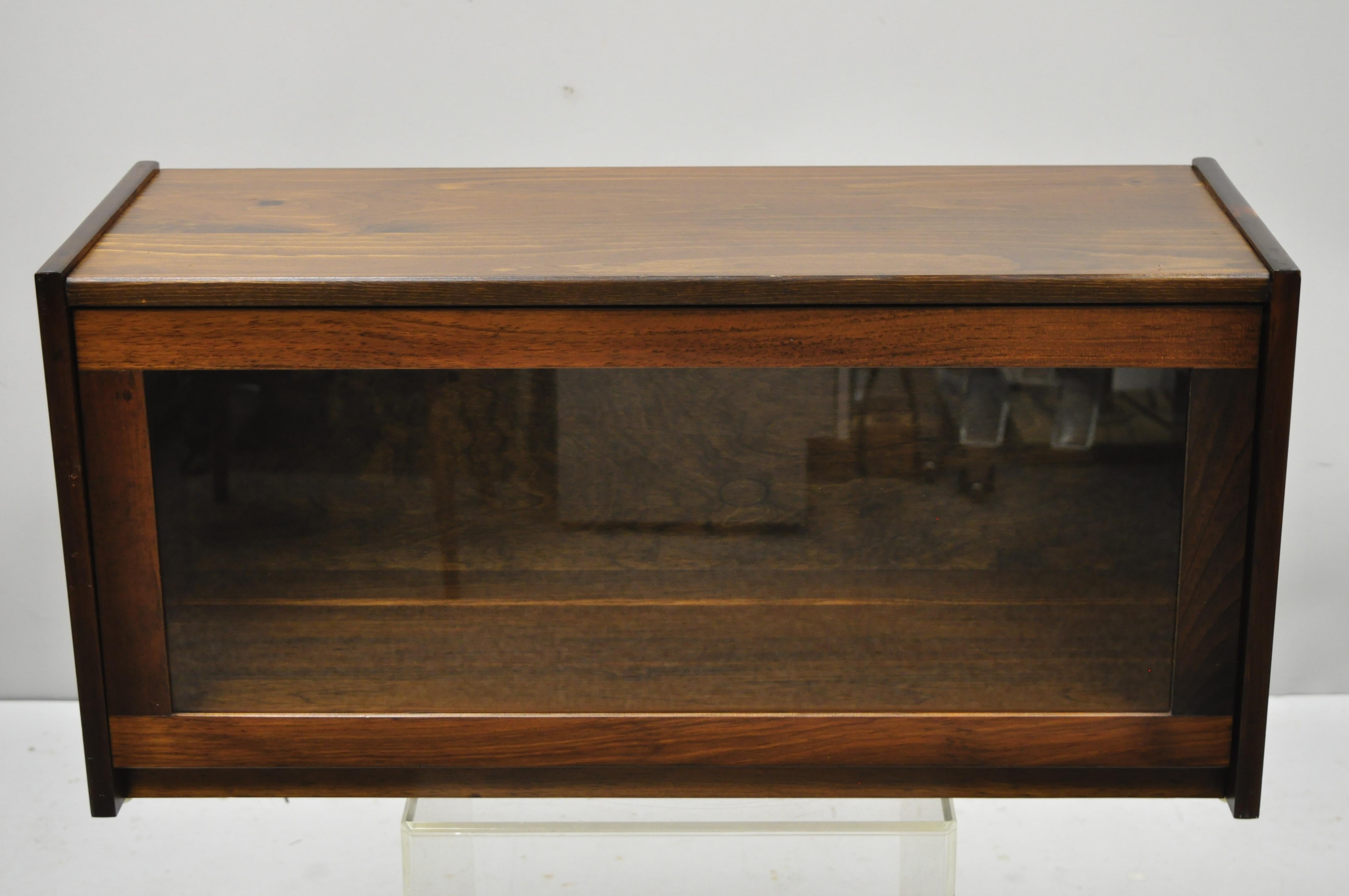 Four Section Vintage Pine Wood & Glass Barrister Stack Stacking Lawyers Bookcase 3