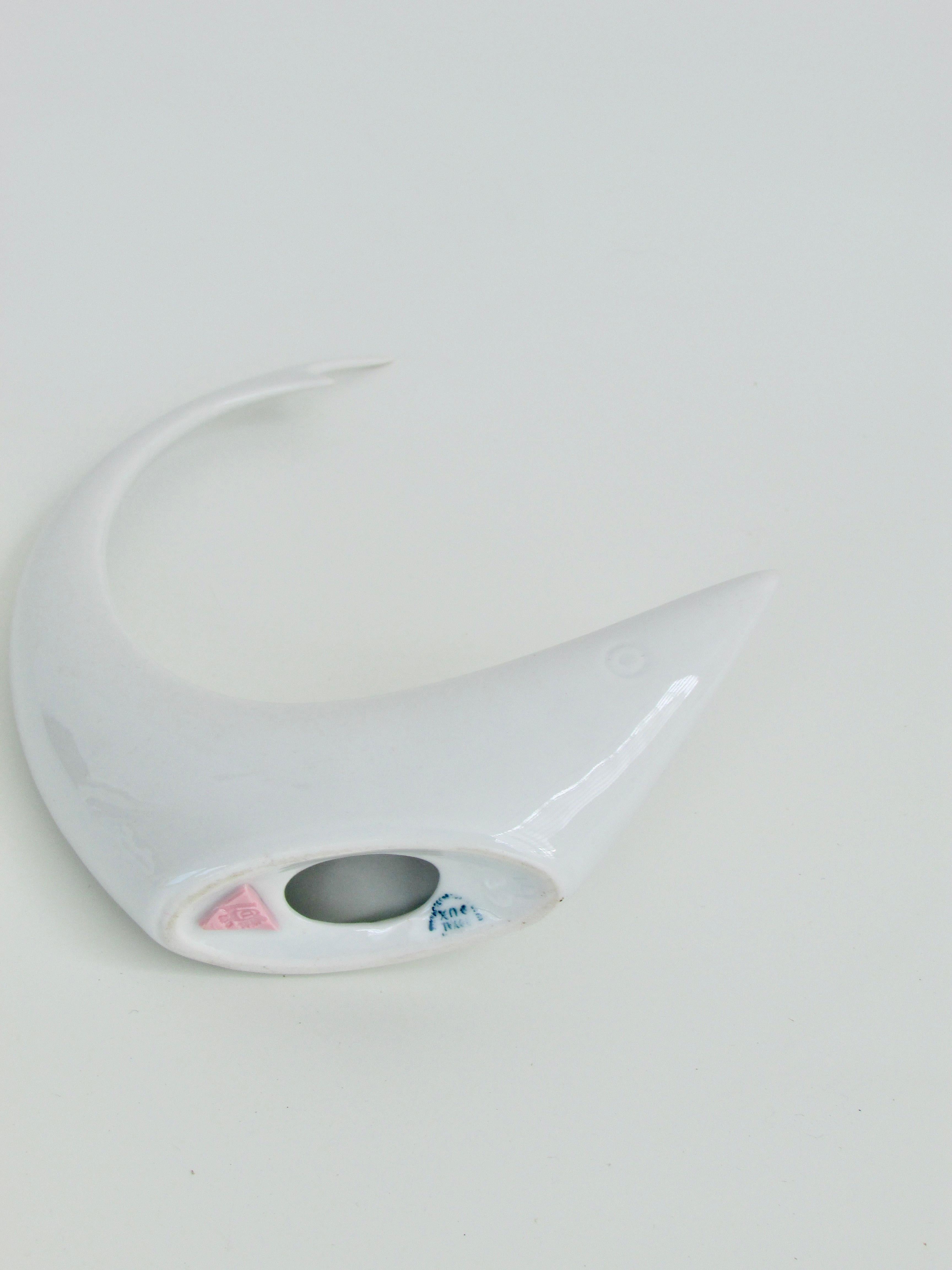 Four Separate Jaroslav Jezek Stylized White Royal Dux Figures Swan Horse Shark For Sale 1