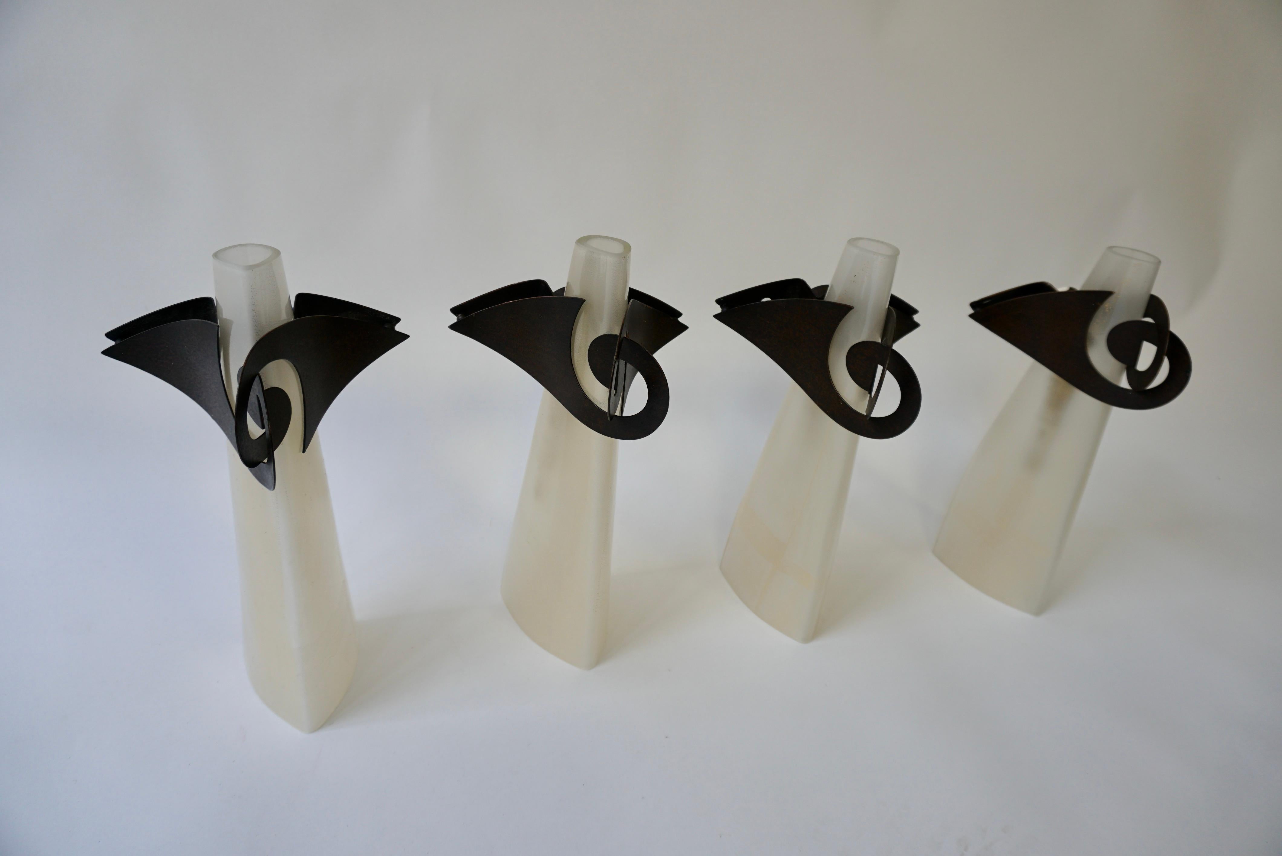Cuatro apliques de pared Sergio Terzani con inclusiones de oro fantasma en venta 2