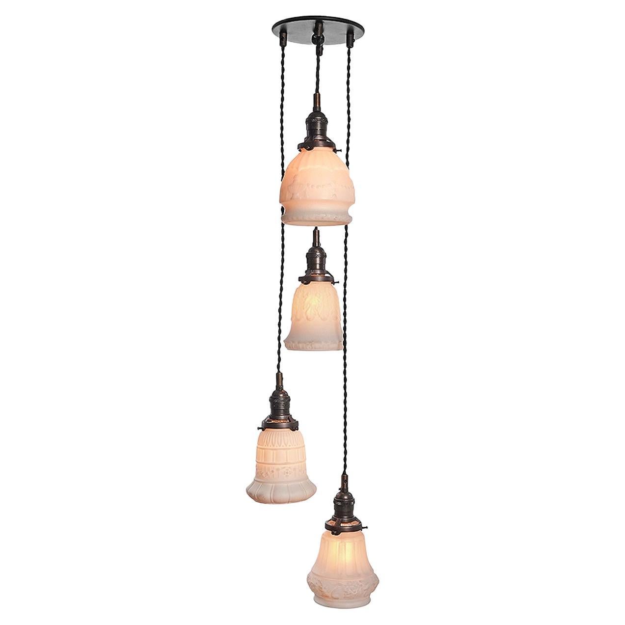 Four Shade Cascading Ceiling Lamp