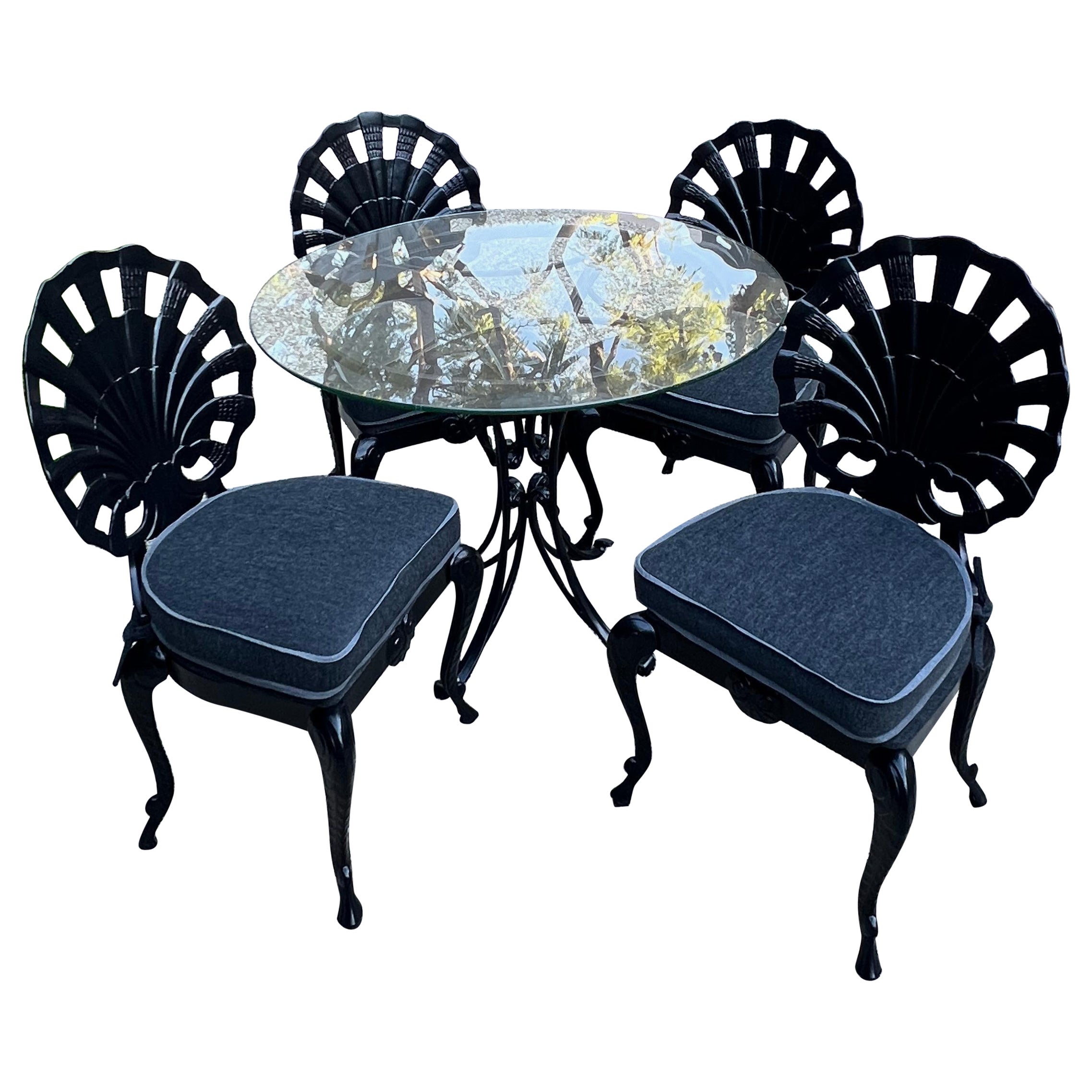 Four Shell Grotto Chairs and Coordinating Table