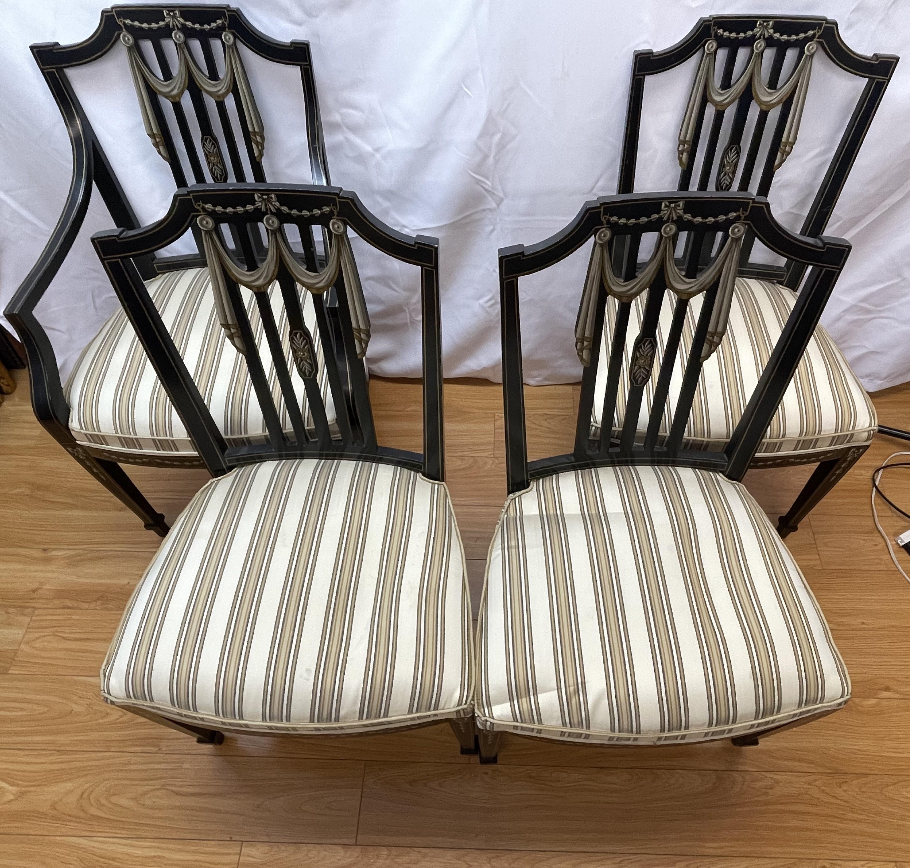 Wood Four Sheraton chairs For Sale