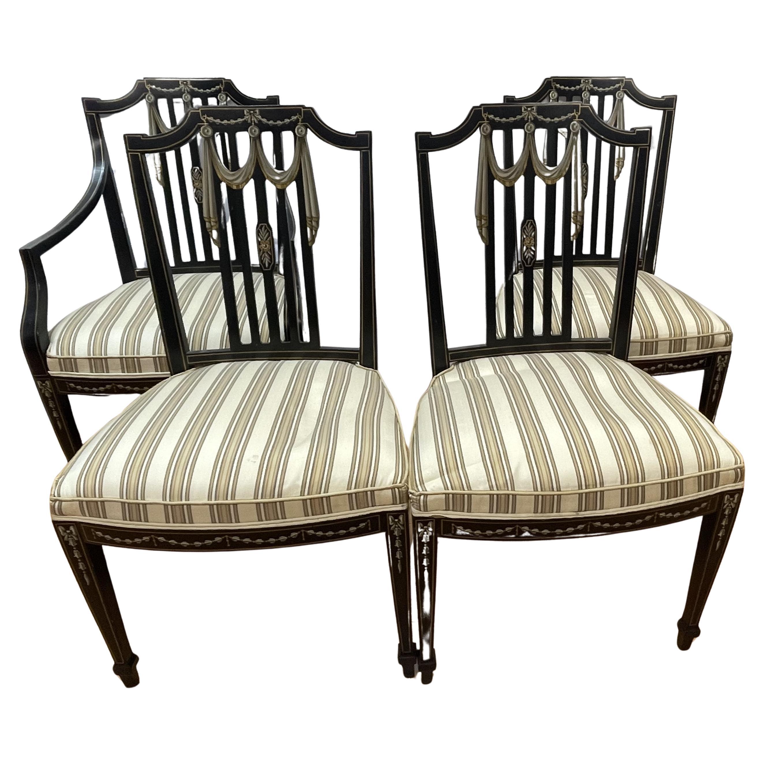 Four Sheraton chairs For Sale