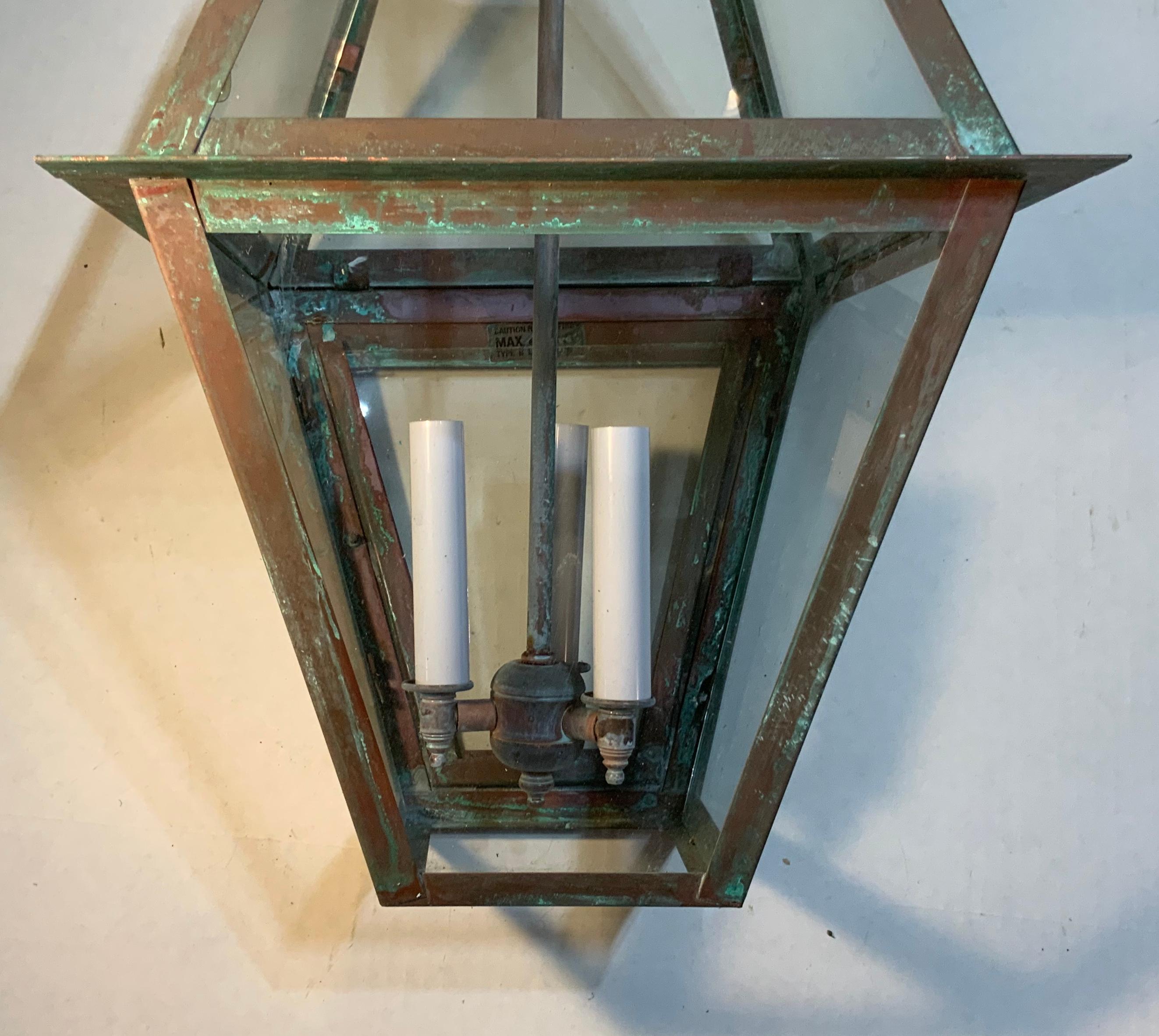 Four-Sides Hanging Copper Lantern 5