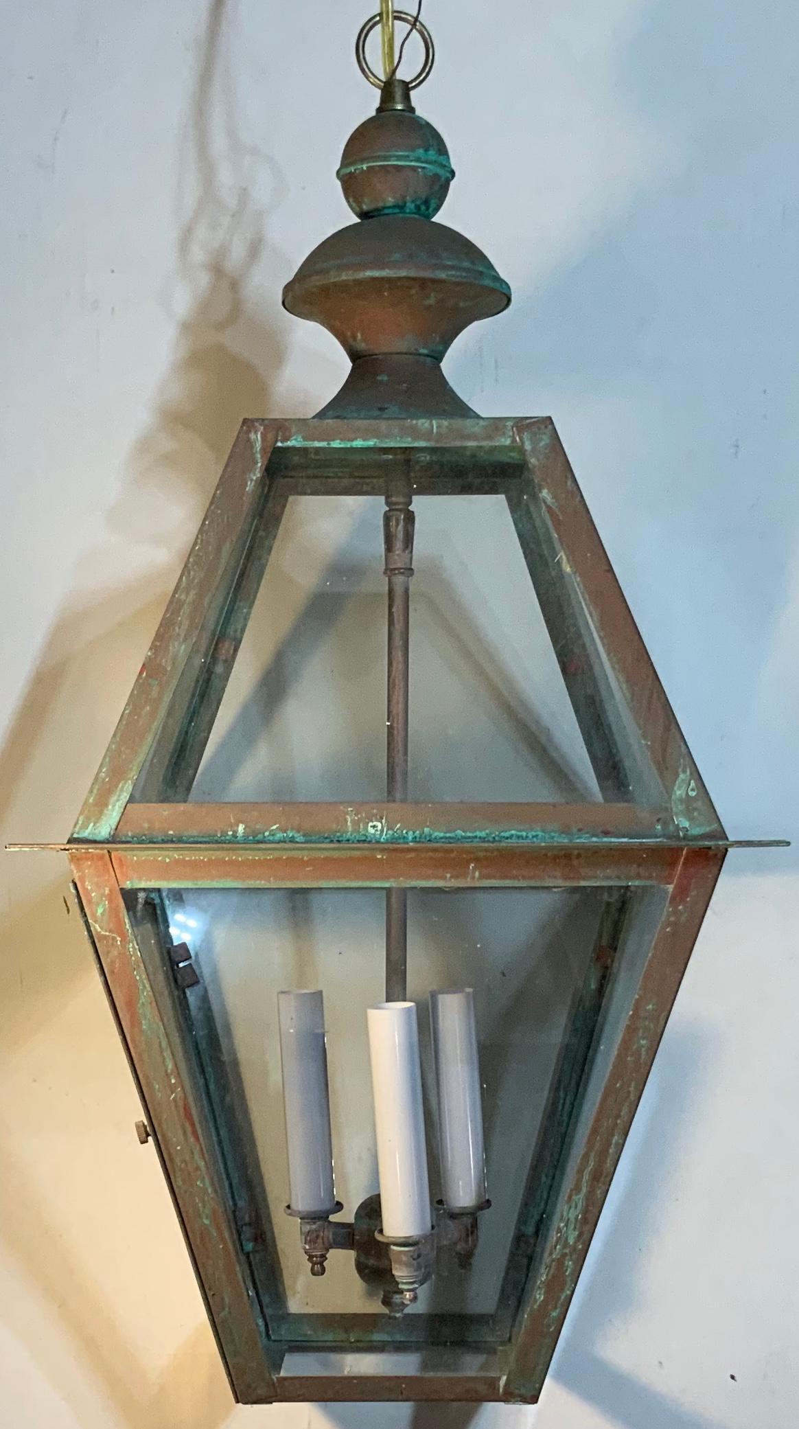 American Four-Sides Hanging Copper Lantern