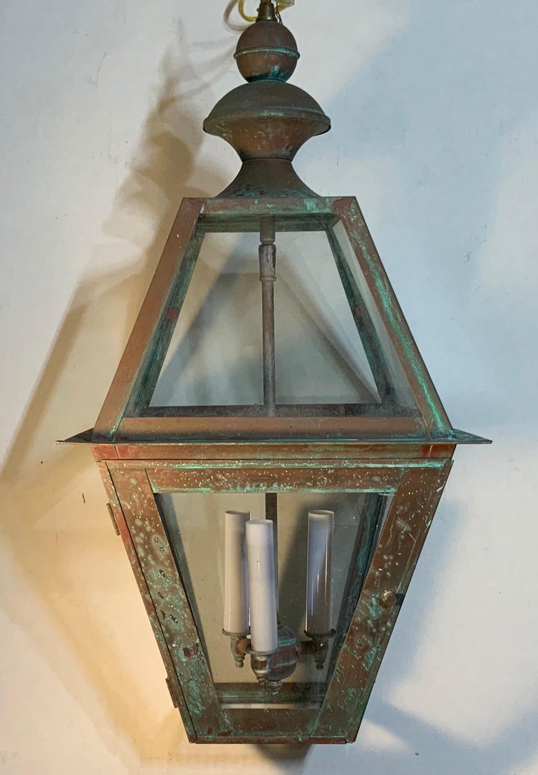 FourSides Hanging Copper Lantern at 1stDibs
