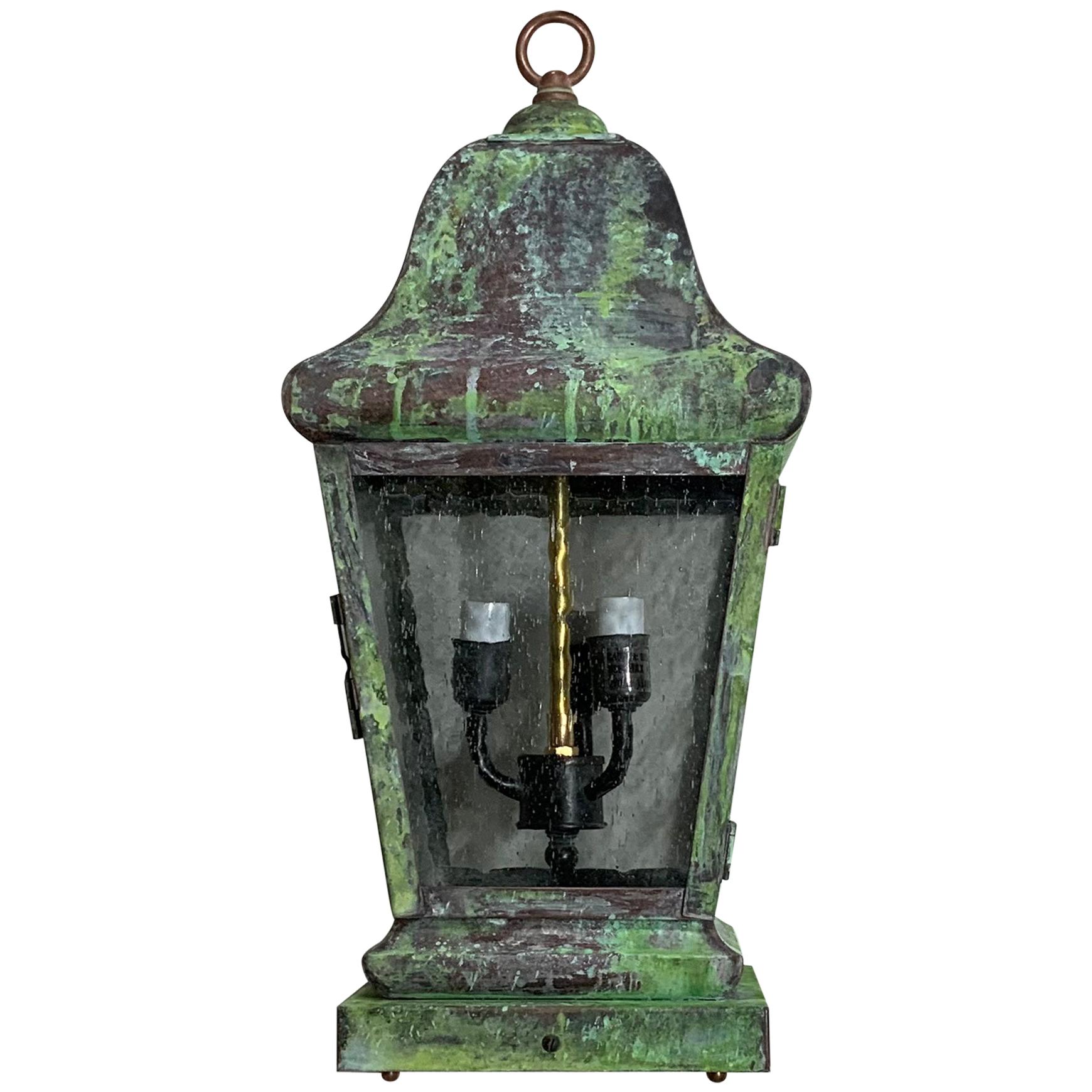 Four Sides Quality Solid Brass Hanging Lantern For Sale