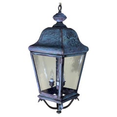 Four Sides Solid Brass Hanging Lantern 27” x 10”.5 x 10”.5