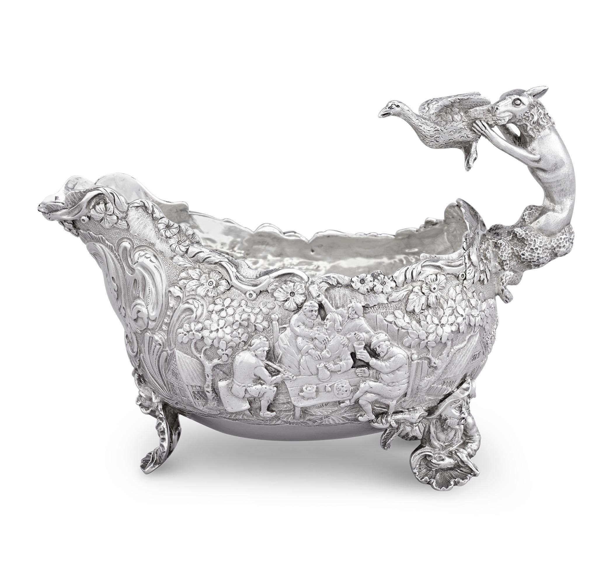 Four Silver Sauceboats by Edward Farrell In Good Condition For Sale In New Orleans, LA