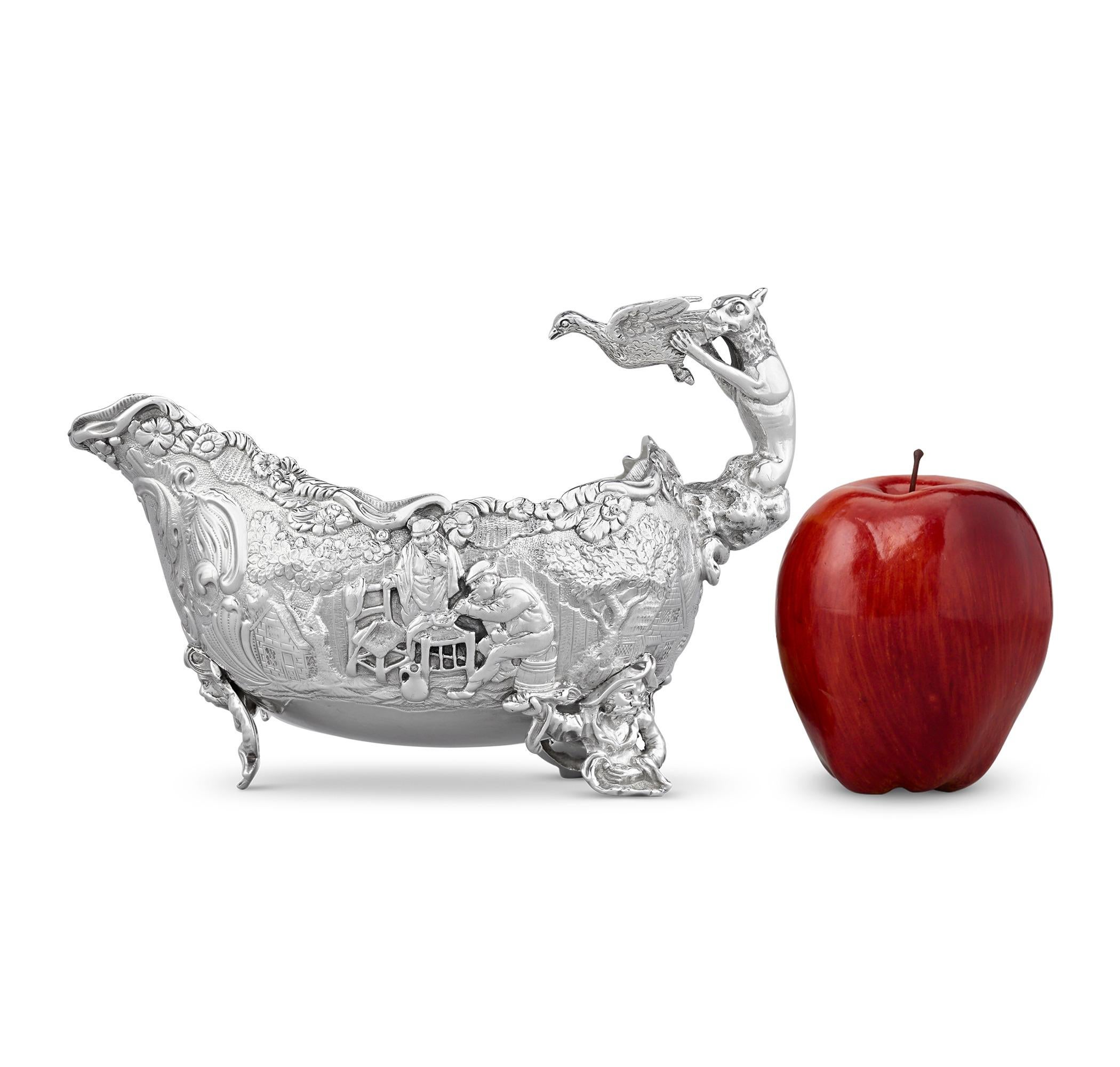 19th Century Four Silver Sauceboats by Edward Farrell For Sale