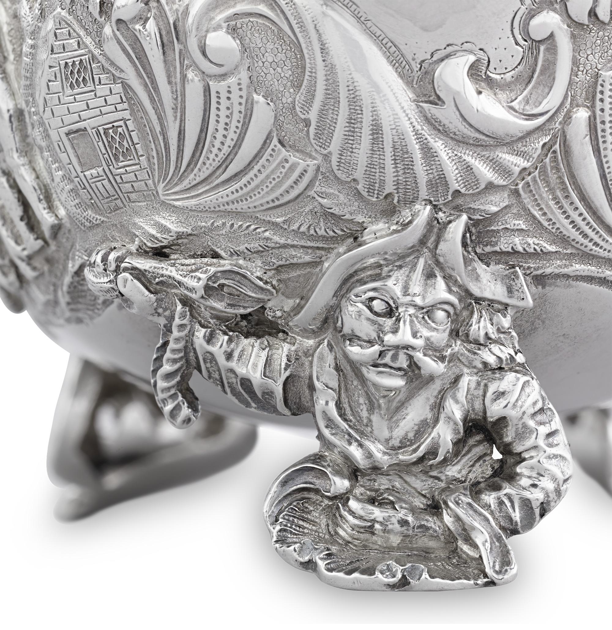 Four Silver Sauceboats by Edward Farrell For Sale 1