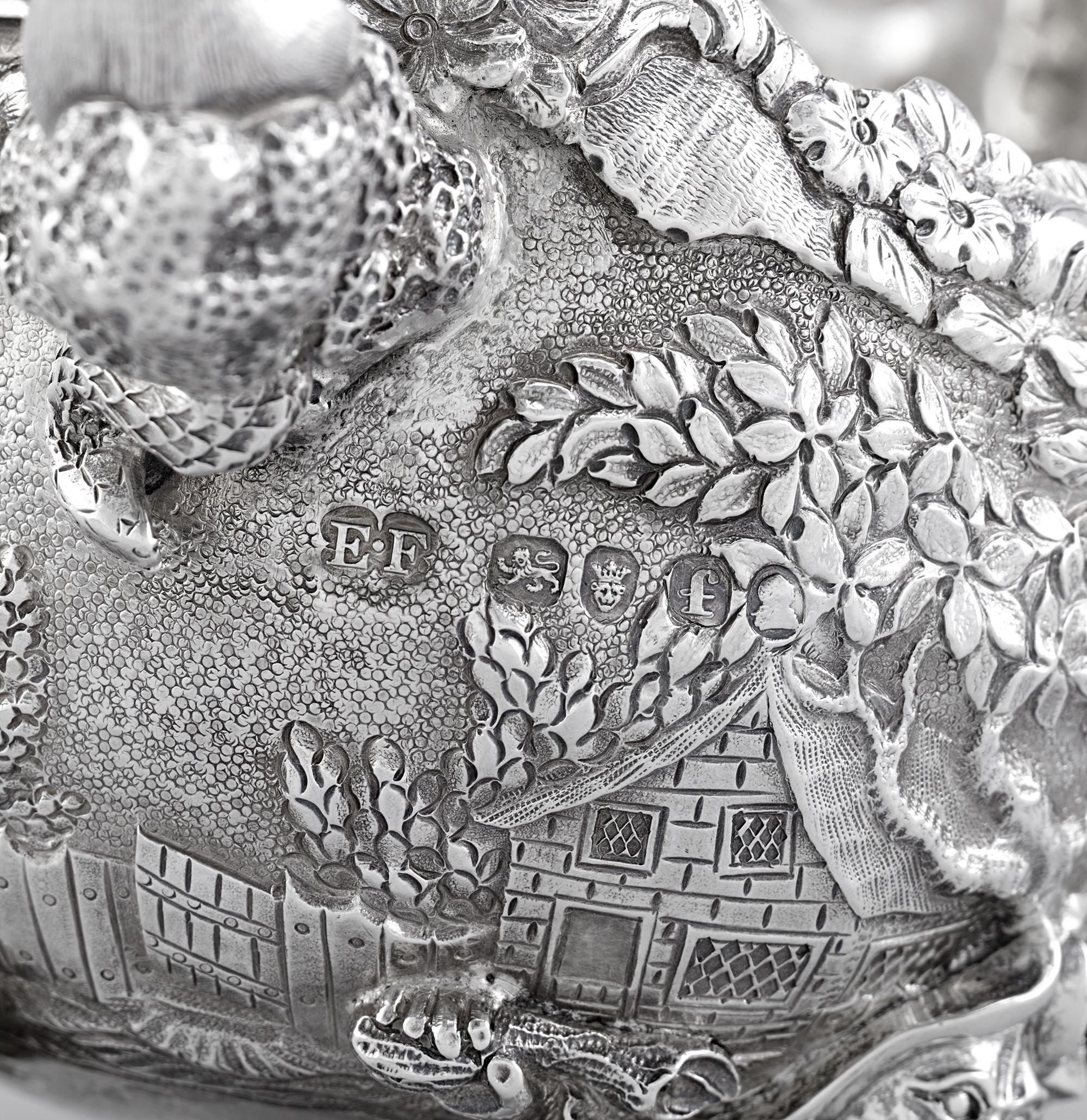 Four Silver Sauceboats by Edward Farrell For Sale 2