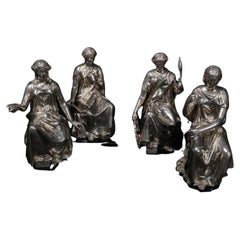 Vier Silberstatuen von William Gough, Birmingham, um 1870