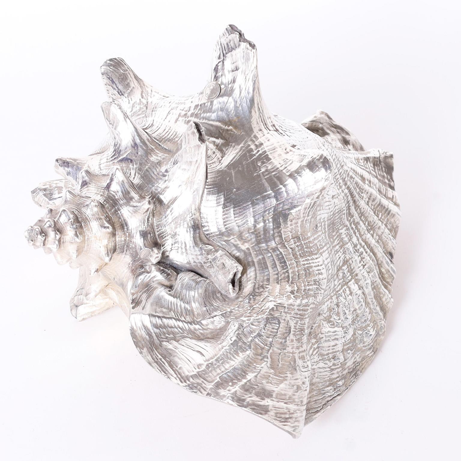 Italian Four Silvered Metal Plated Seashells, Priced Individually