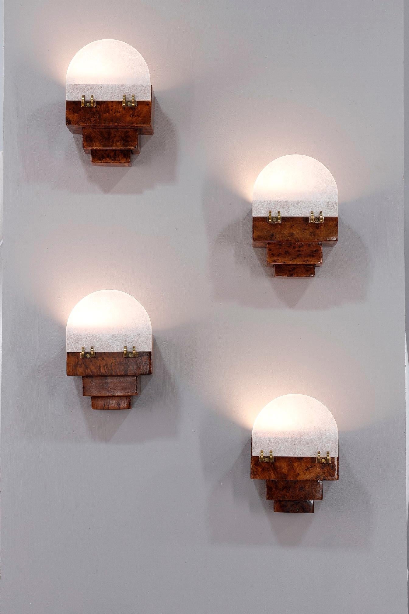 Cuatro pequeños apliques Art Déco Francés en venta