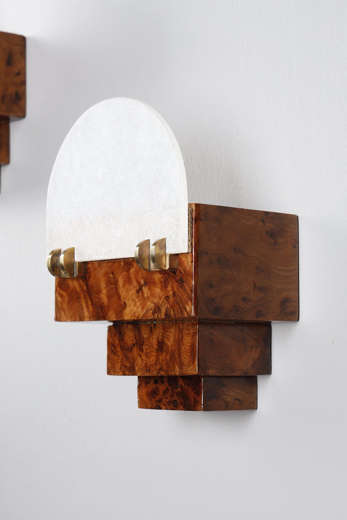 Cuatro pequeños apliques Art Déco Vidrio en venta