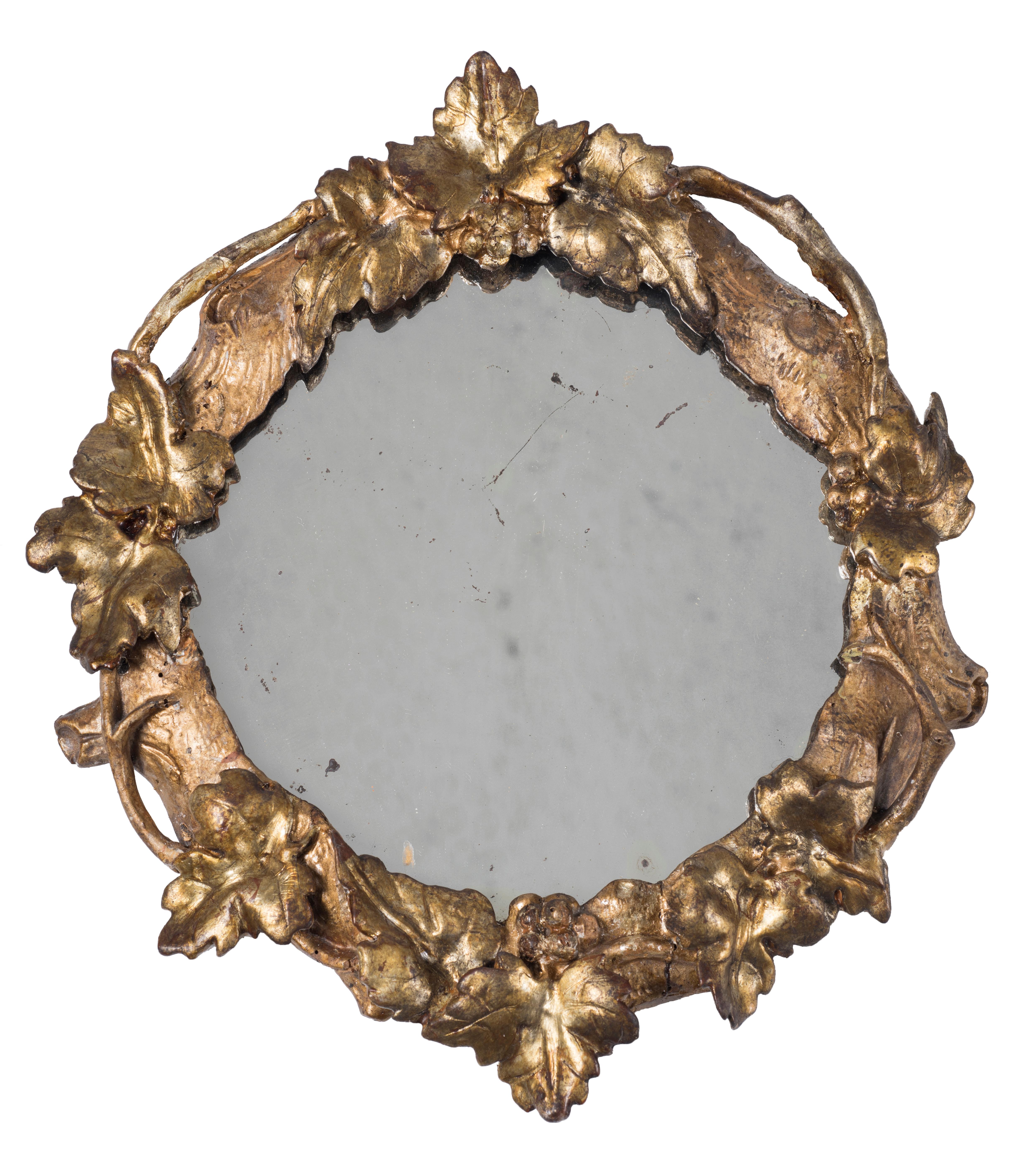 Italian Four Small Circular Wall Mirrors, End of 18th Century For Sale